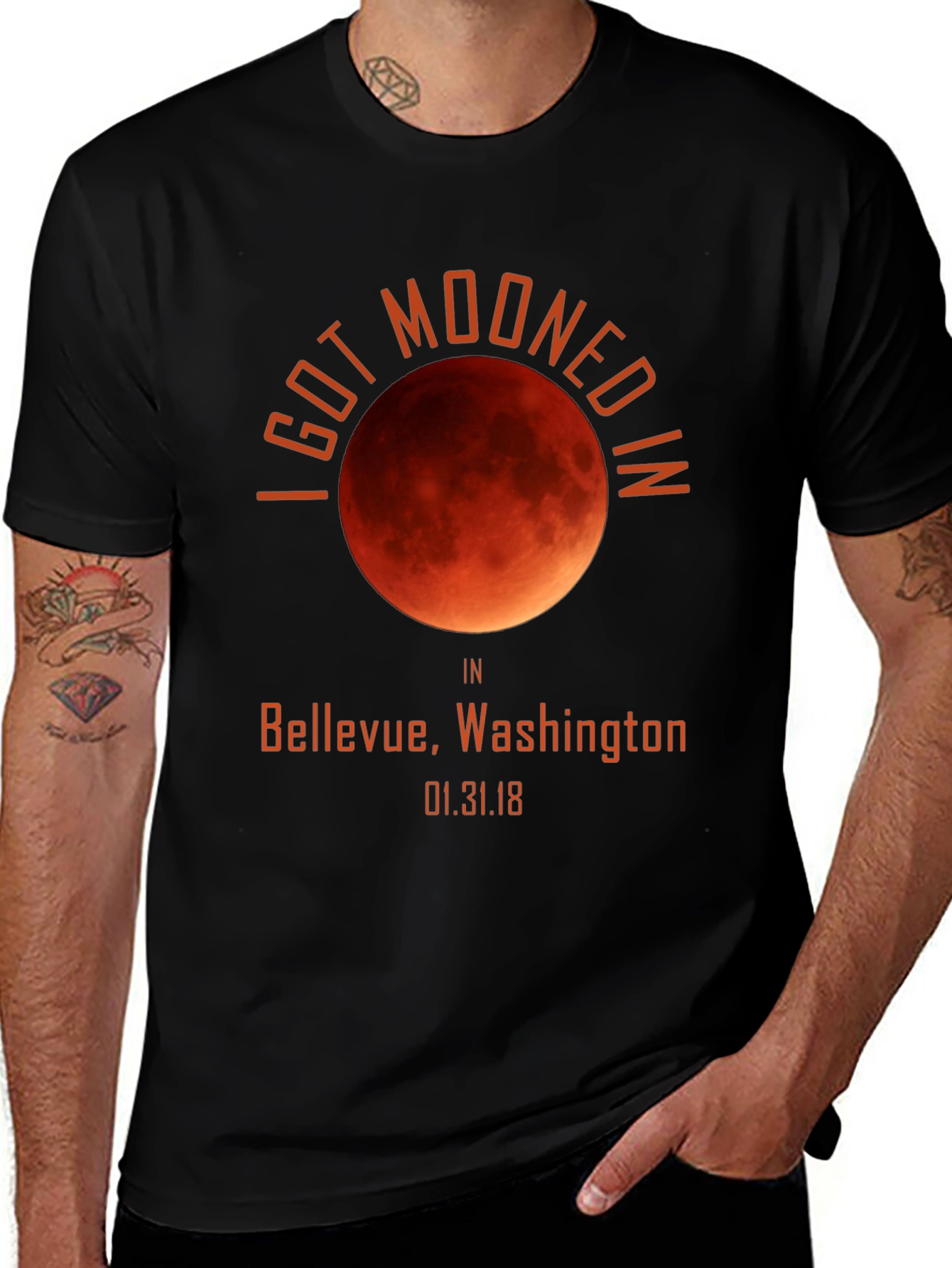 I Got Mooned in Bellevue T-Shirt Lunar Eclipse Souvenir
