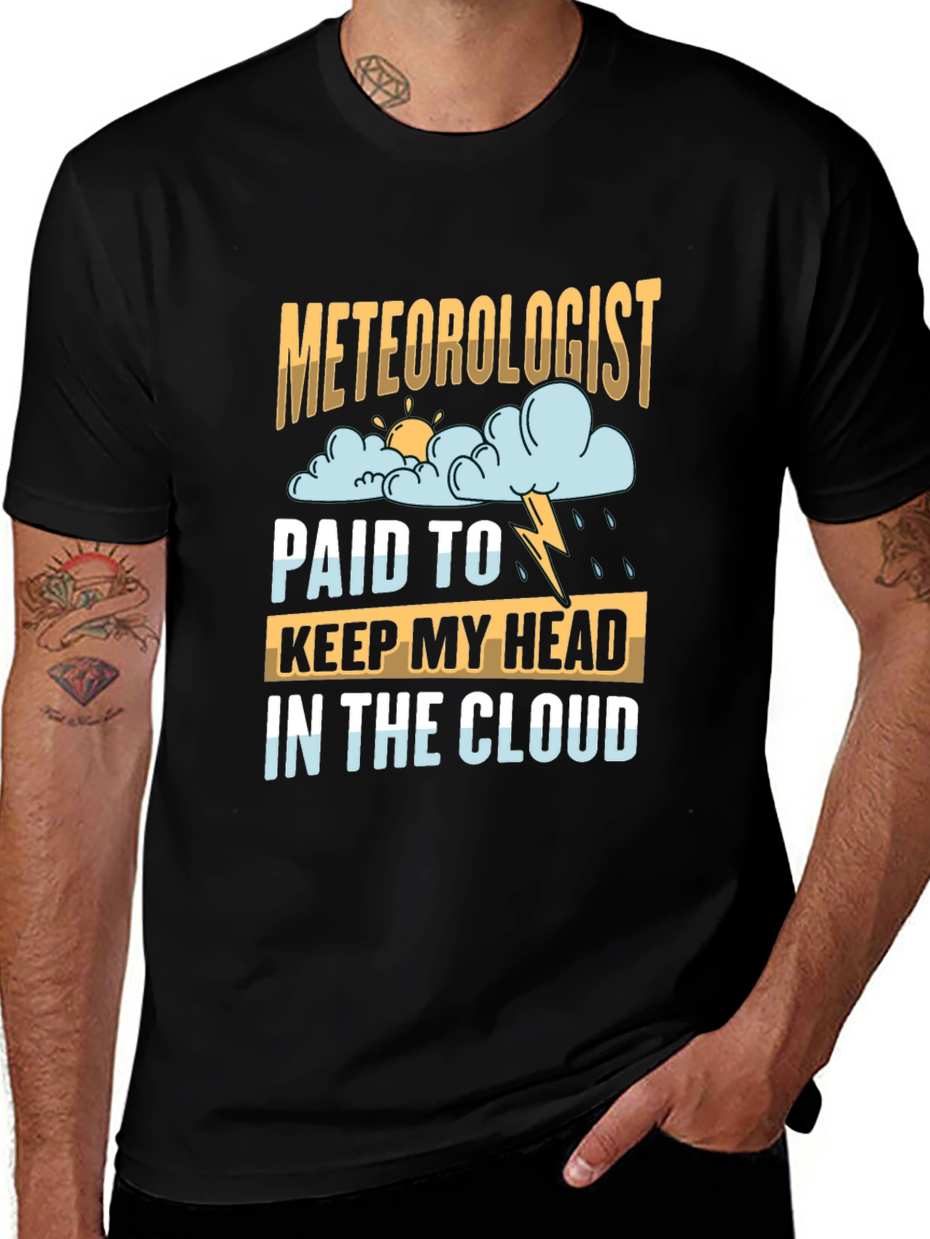 Variant 14 of Meteorologist Head in the Cloud Funny T-Shirt