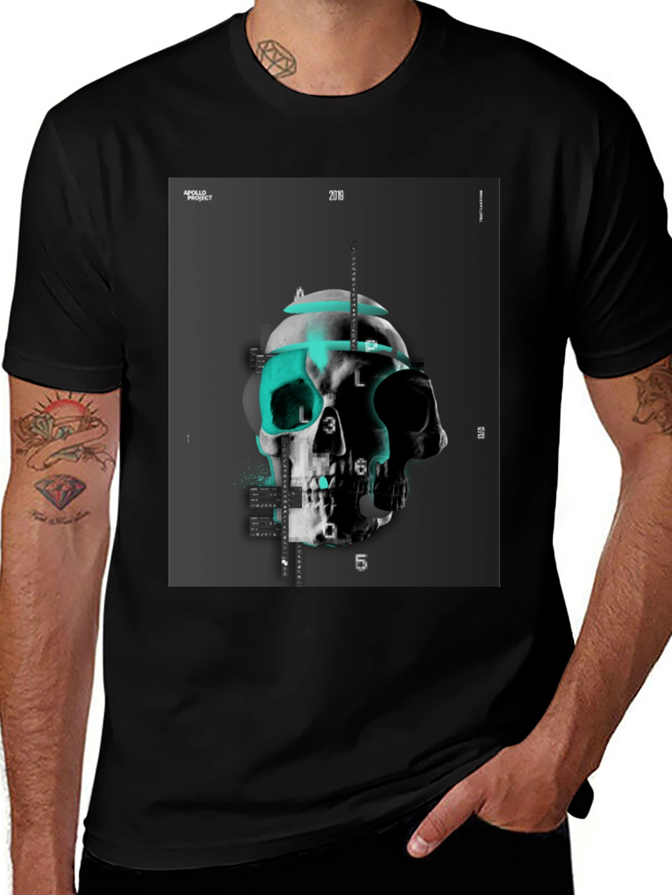 Variant 4 of Skull Graphic Print Black T-Shirt