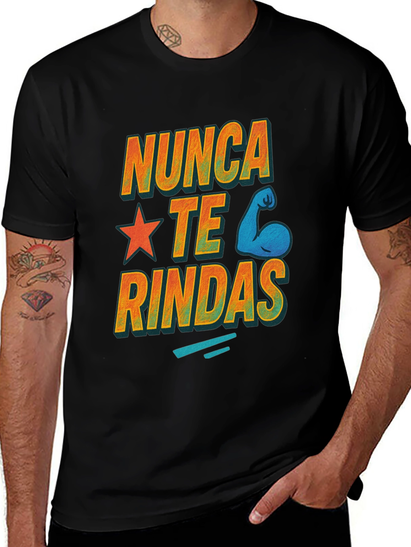 Nunca Te Rindas Graphic T-Shirt - Motivational Tee