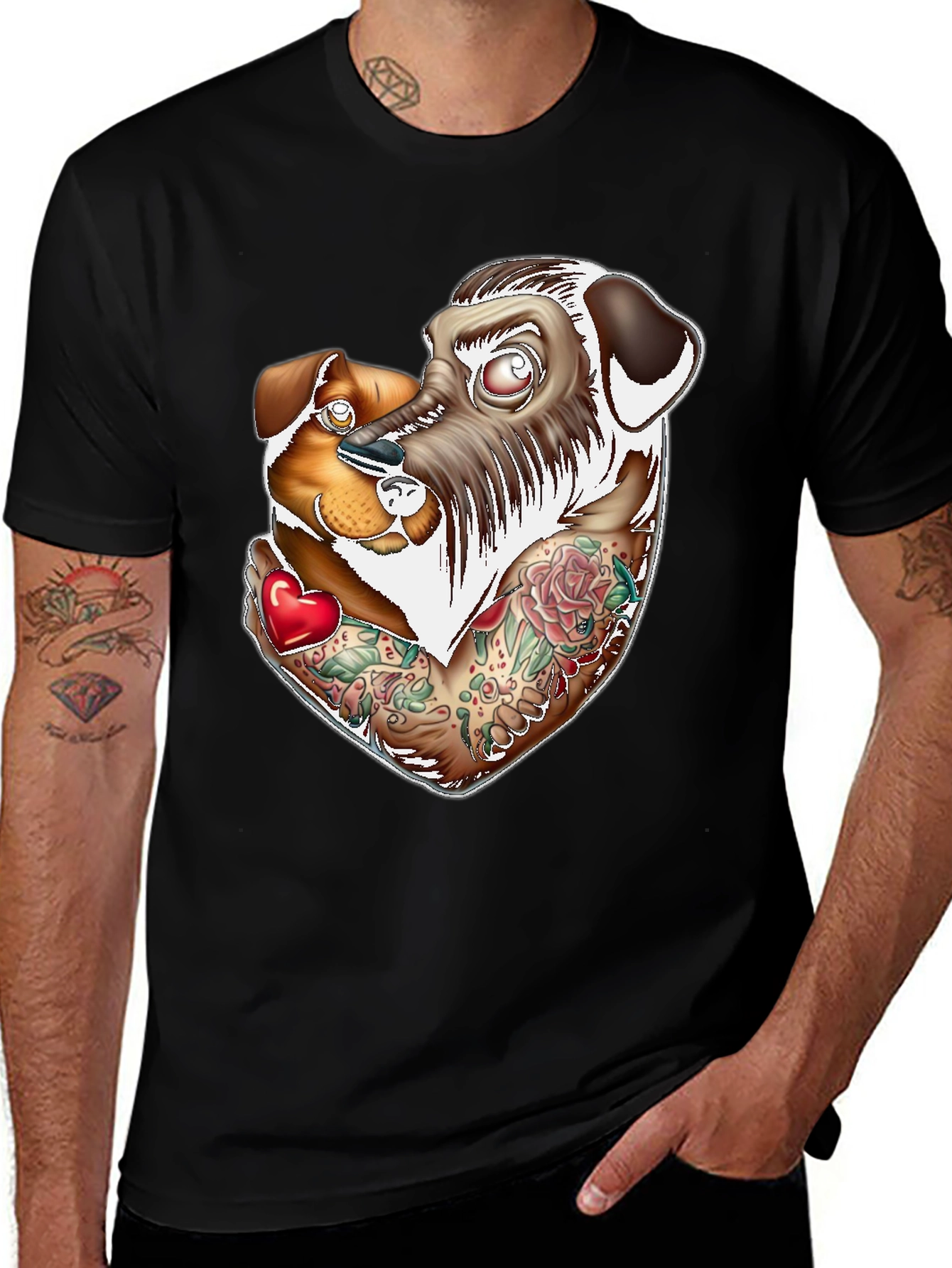 Variant 28 of Dog Tattoo T-Shirt: Unique Graphic Tee for Dog Lovers