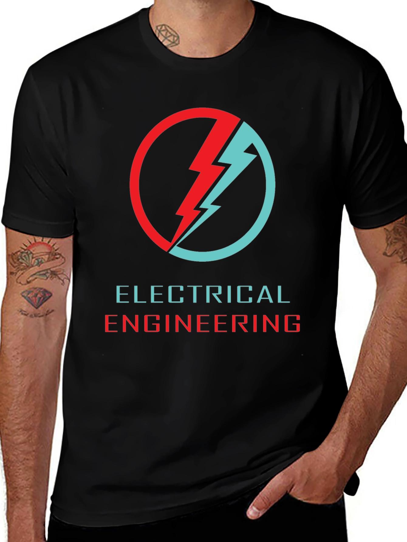 Variant 24 of Electrical Engineering T-Shirt - Lightning Bolt Design