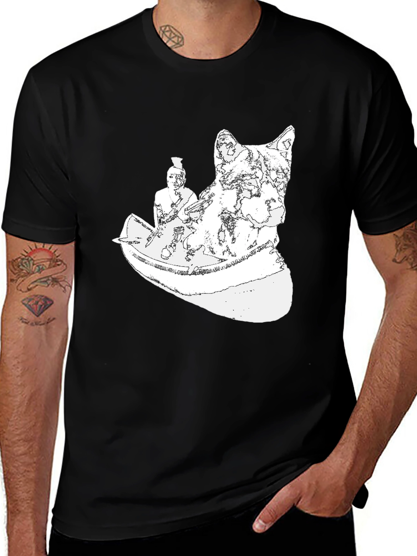 Variant 26 of Black T-Shirt with Unique Graphic Design