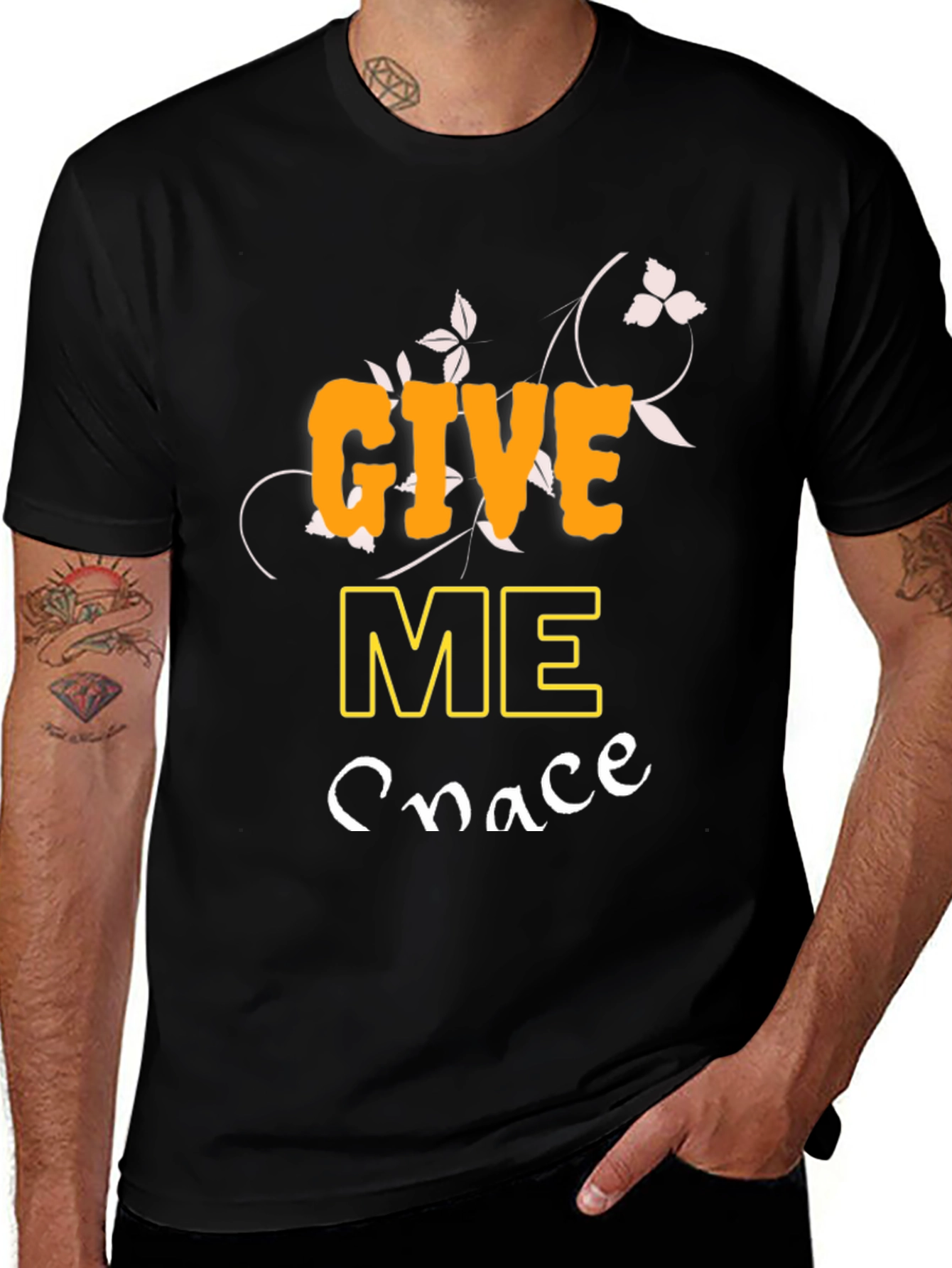 Variant 14 of Give Me Space Graphic Print Black T-Shirt