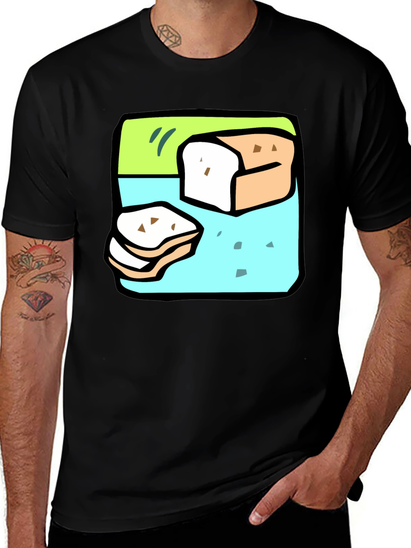 Bread Graphic Black T-Shirt
