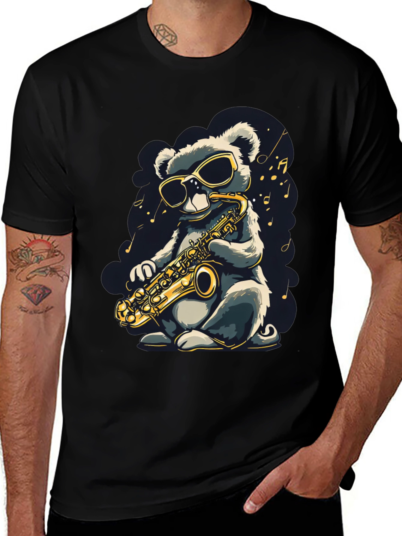 Variant 21 of Cool Bear Saxophone Graphic Tee
