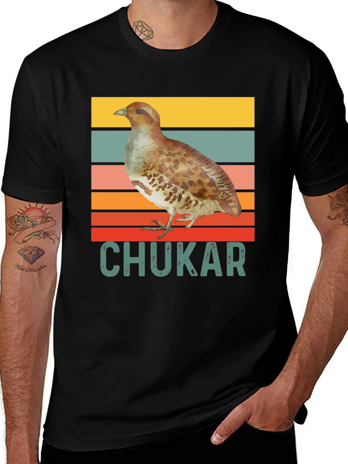 Variant 3 of Chukar Bird Retro Style T-Shirt