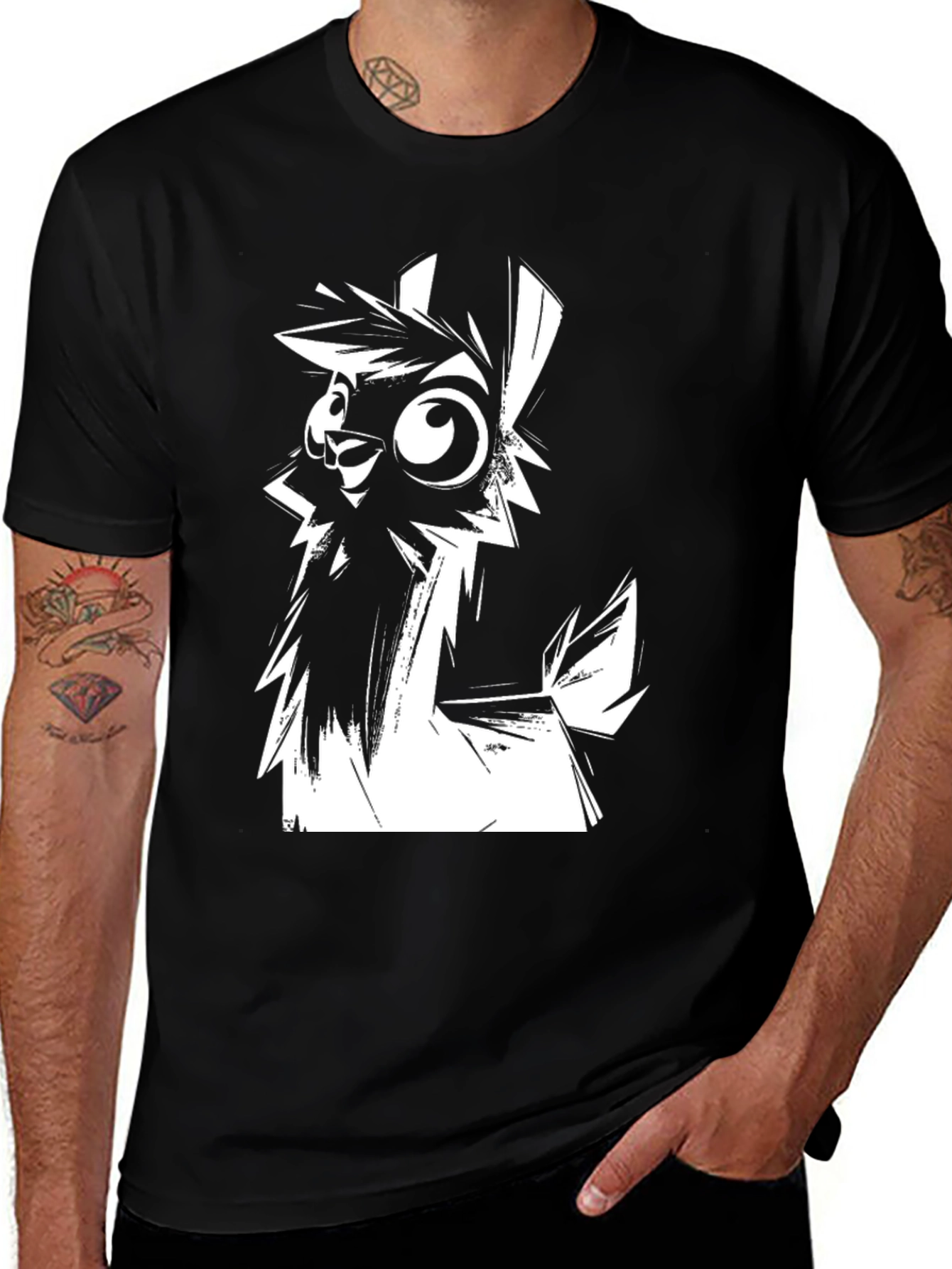 Variant 19 of Llama Graphic Black T-Shirt