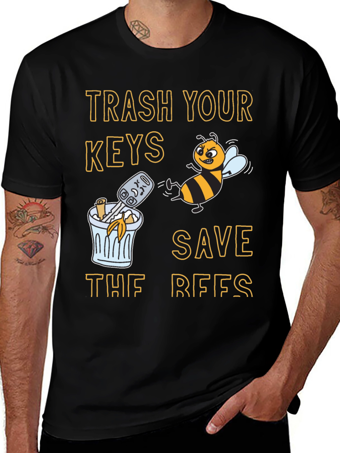 Variant 23 of Trash Your Keys Save The Bees Graphic T-Shirt