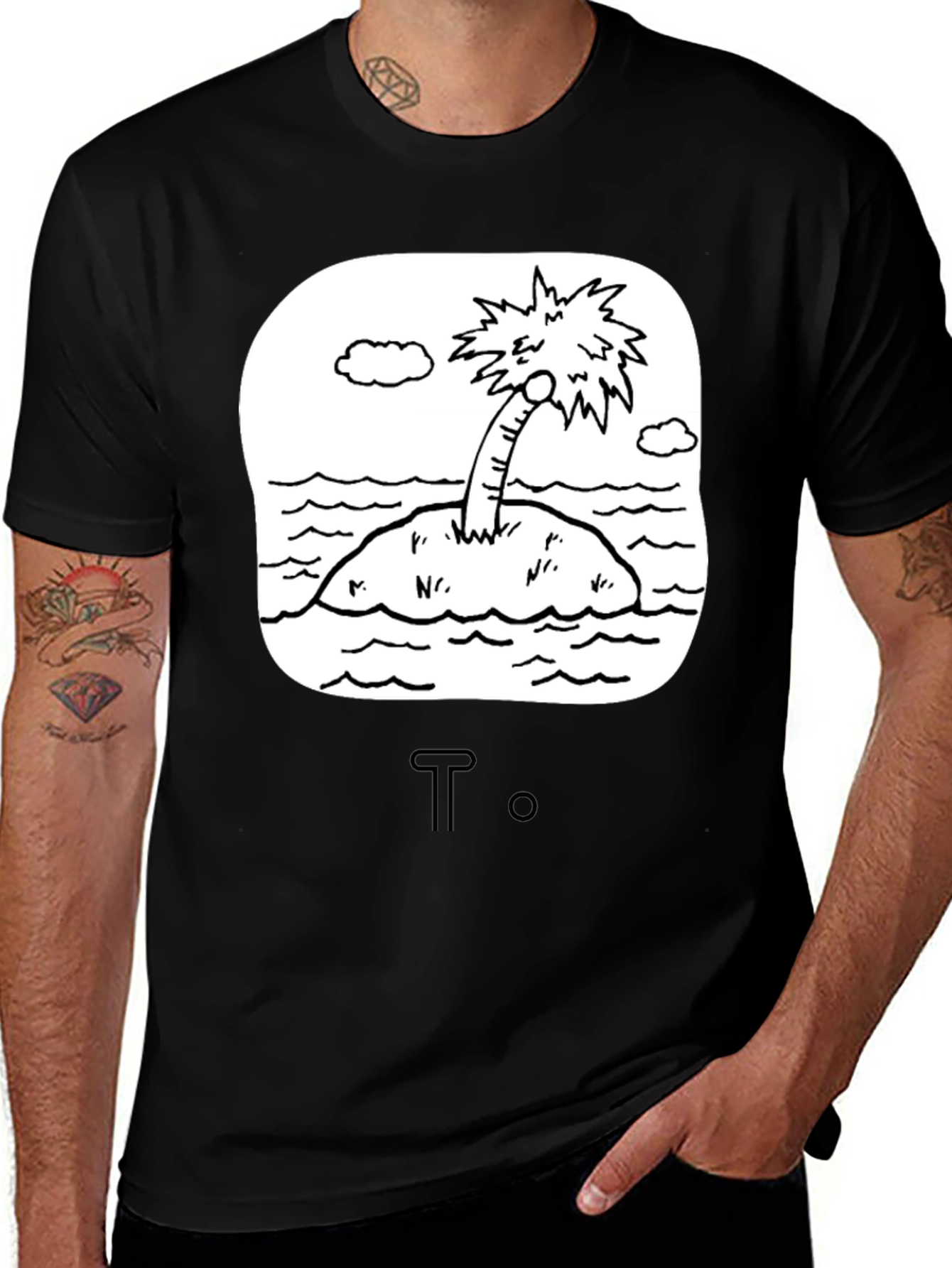 Variant 8 of Island Life T-Shirt - Black Graphic Tee