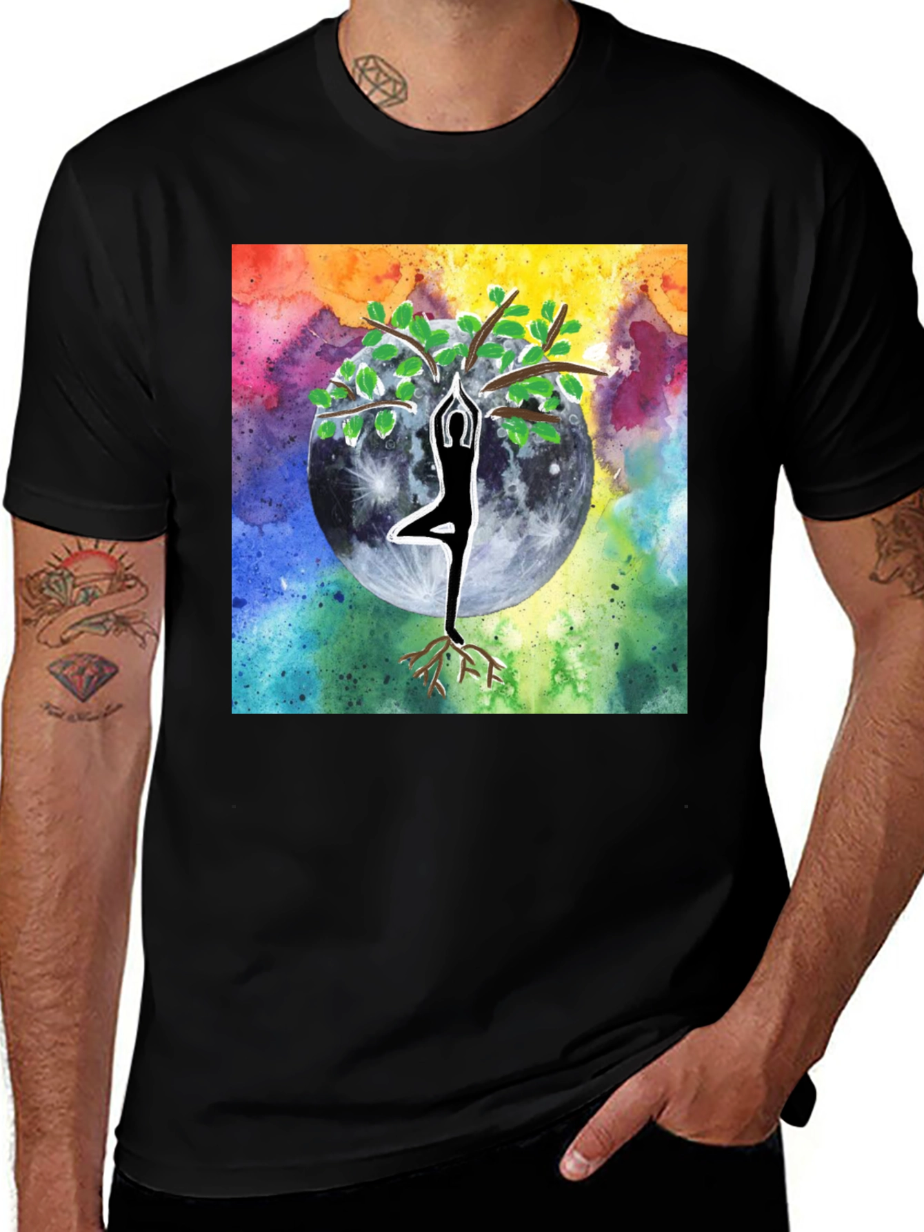 Variant 7 of Yoga Tree Pose T-Shirt - Spiritual Balance