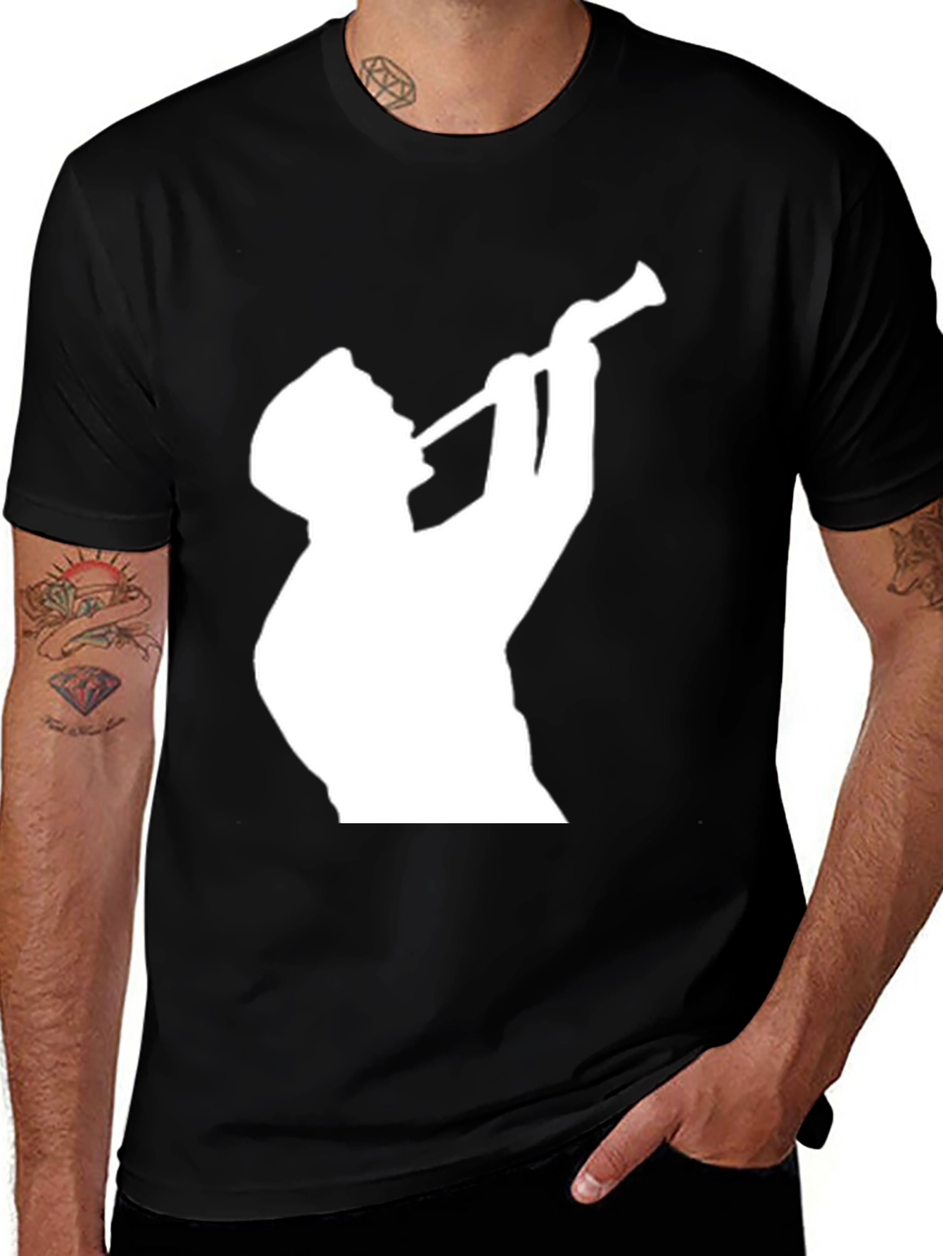 Variant 25 of Silhouette Trumpet Player Black T-Shirt