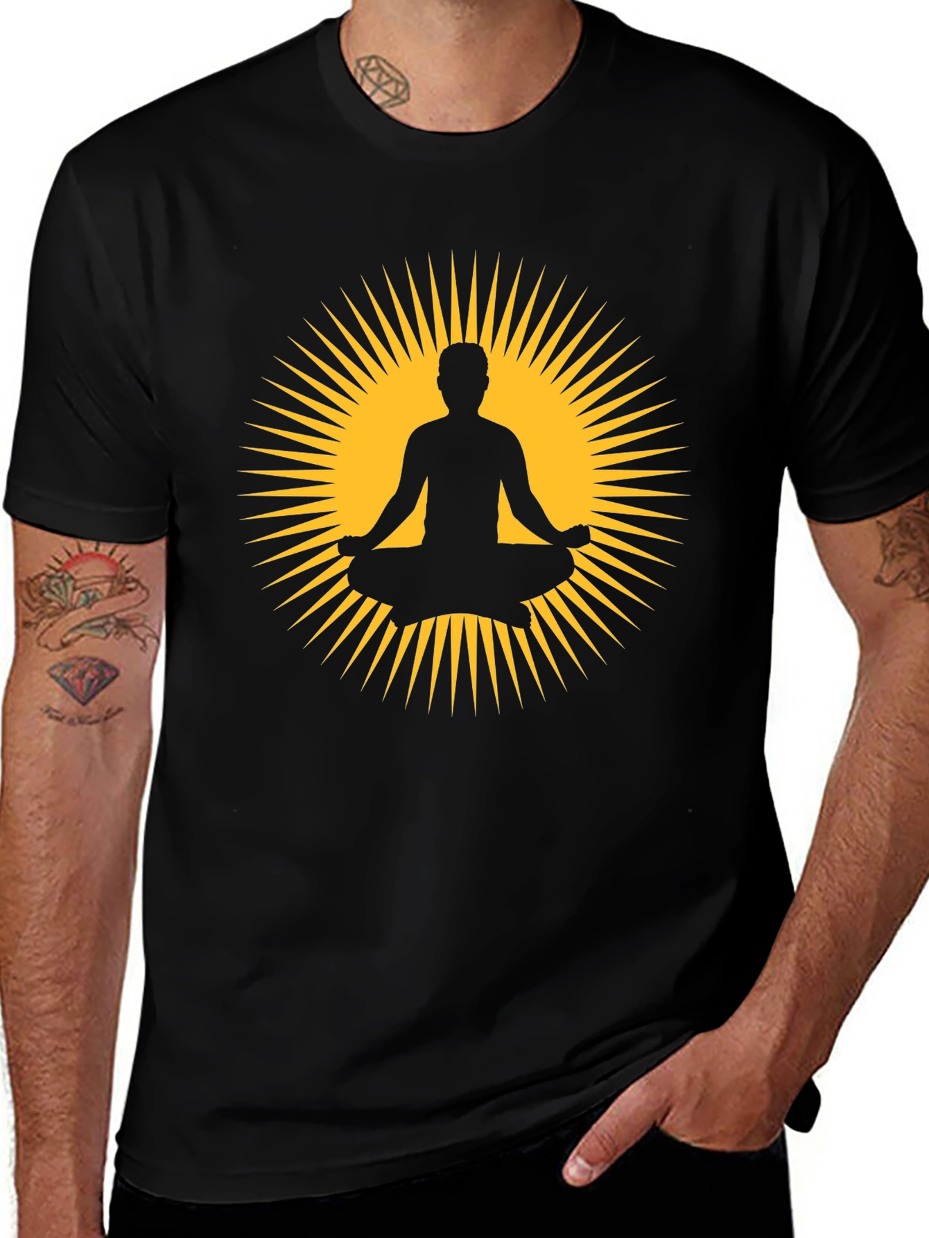 Variant 12 of Meditate in Style: Black Yoga Graphic Tee