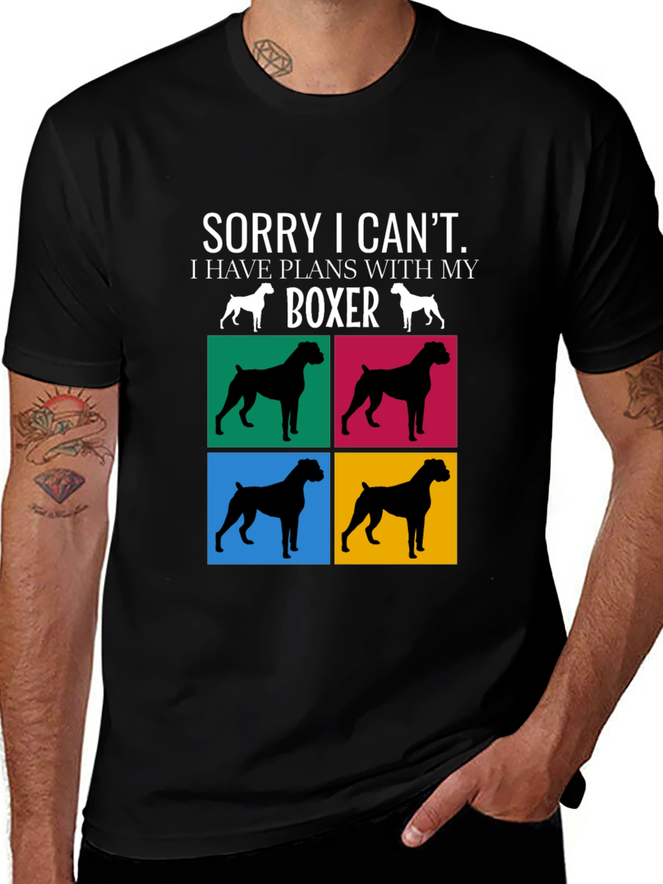 Variant 9 of Boxer Dog Lover T-Shirt, Sorry I Have Plans