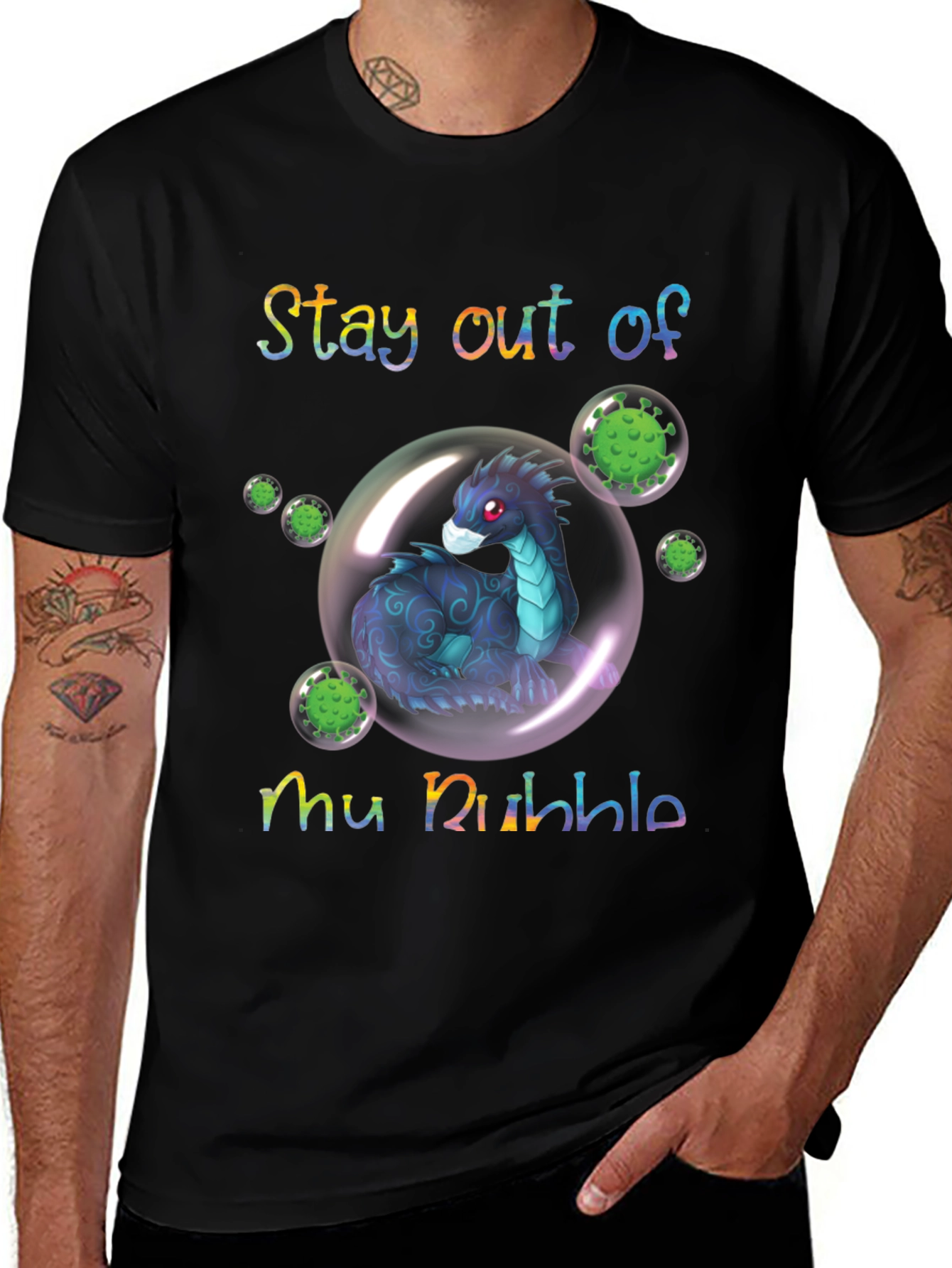 Variant 15 of Stay Out of My Bubble T-Shirt Dragon Protective Funny