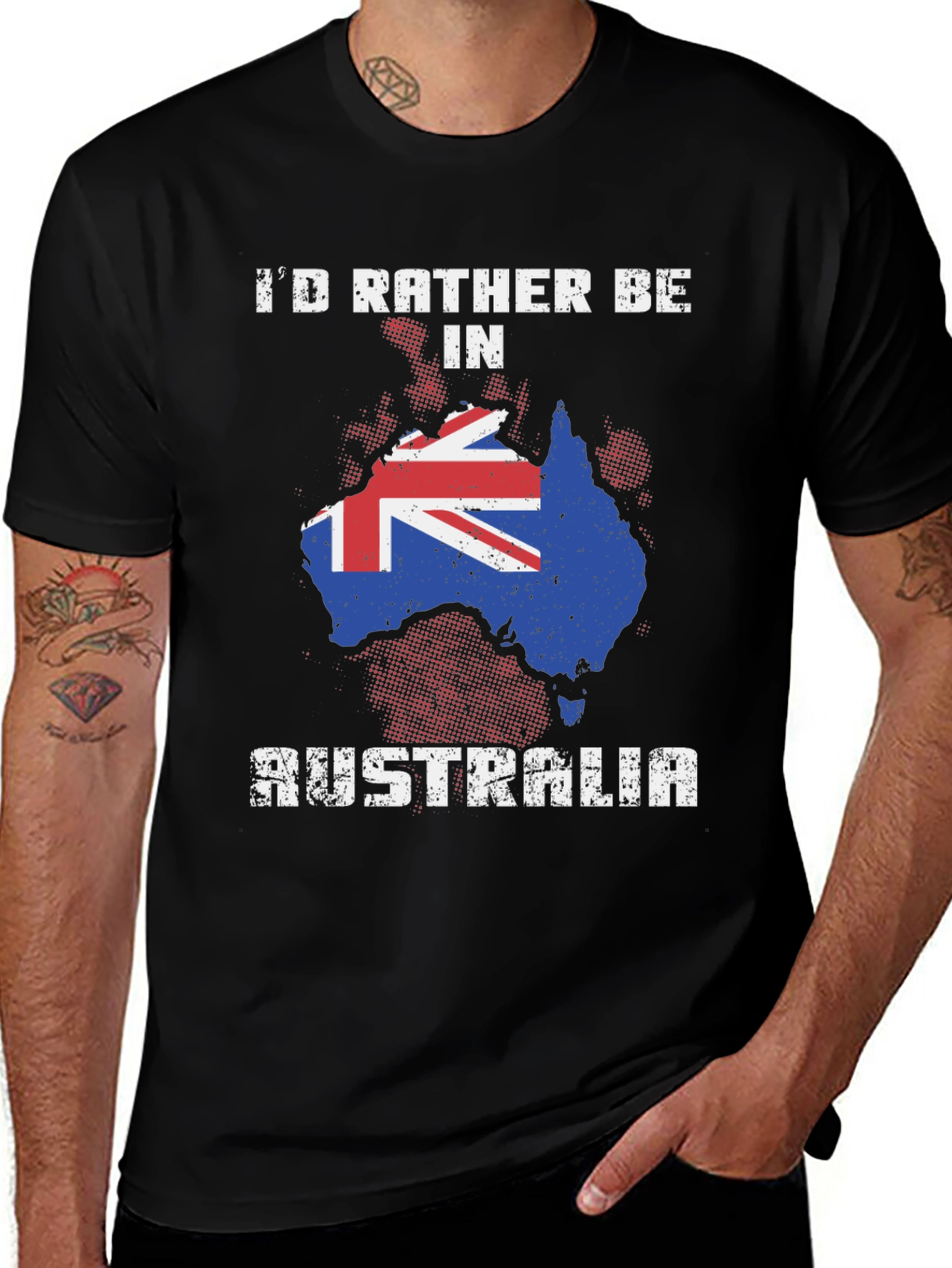 Australia Flag T-Shirt - I'd Rather Be In Australia Tee