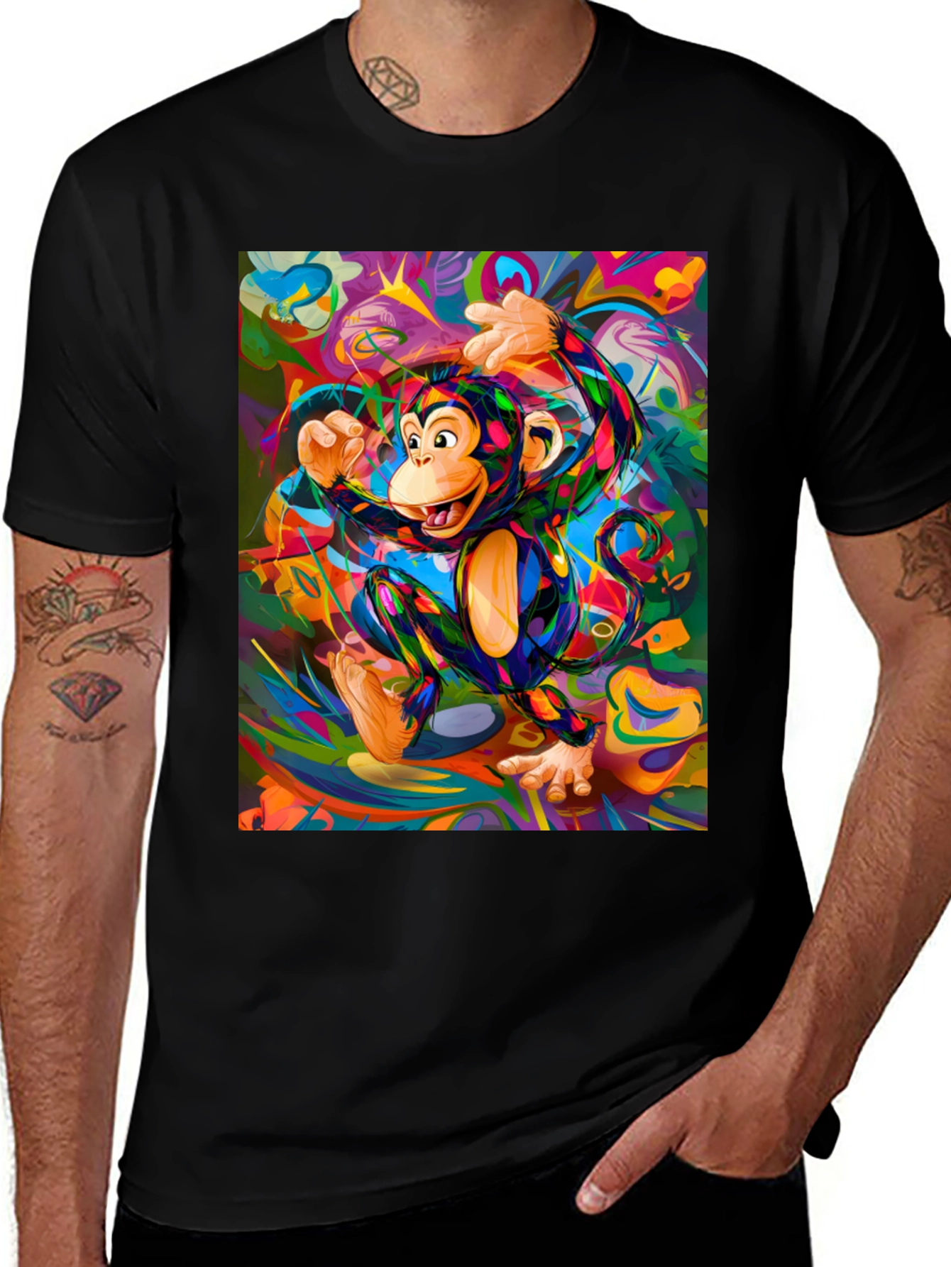 Variant 6 of Vibrant Monkey Graphic T-Shirt