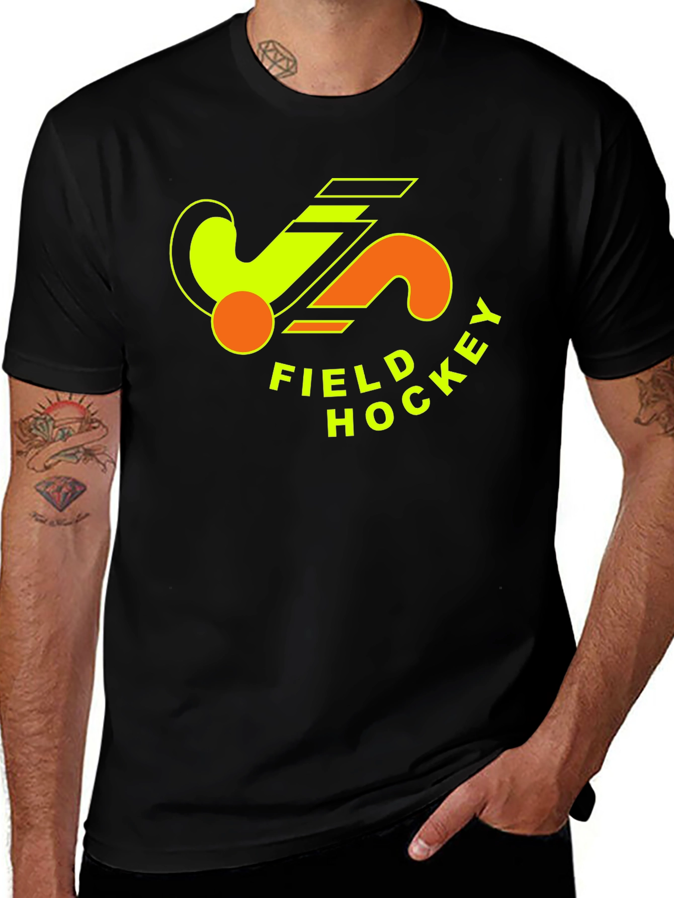 Variant 17 of Field Hockey Black T-Shirt - Sporty Graphic Tee