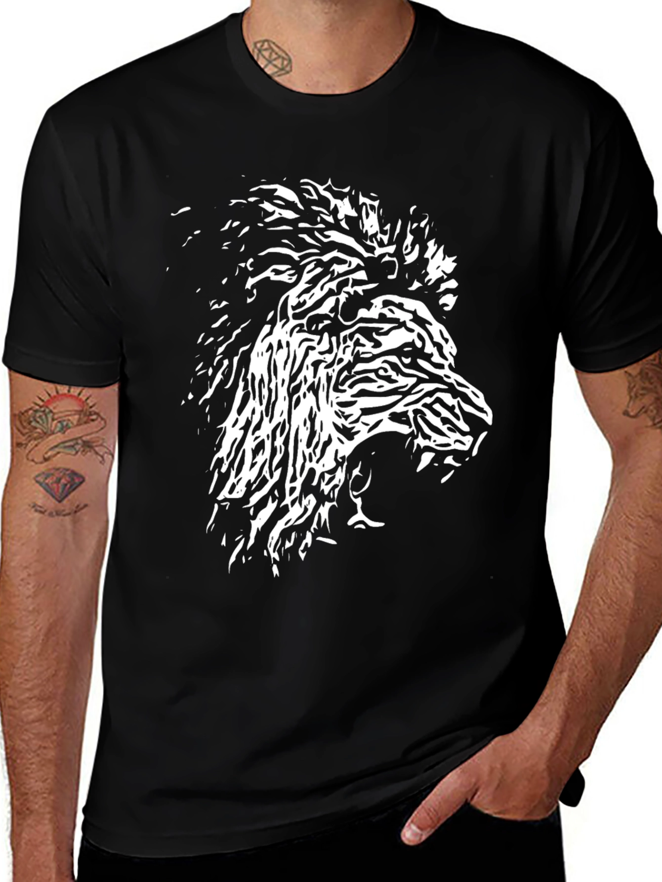 Lion Graphic Black T-Shirt