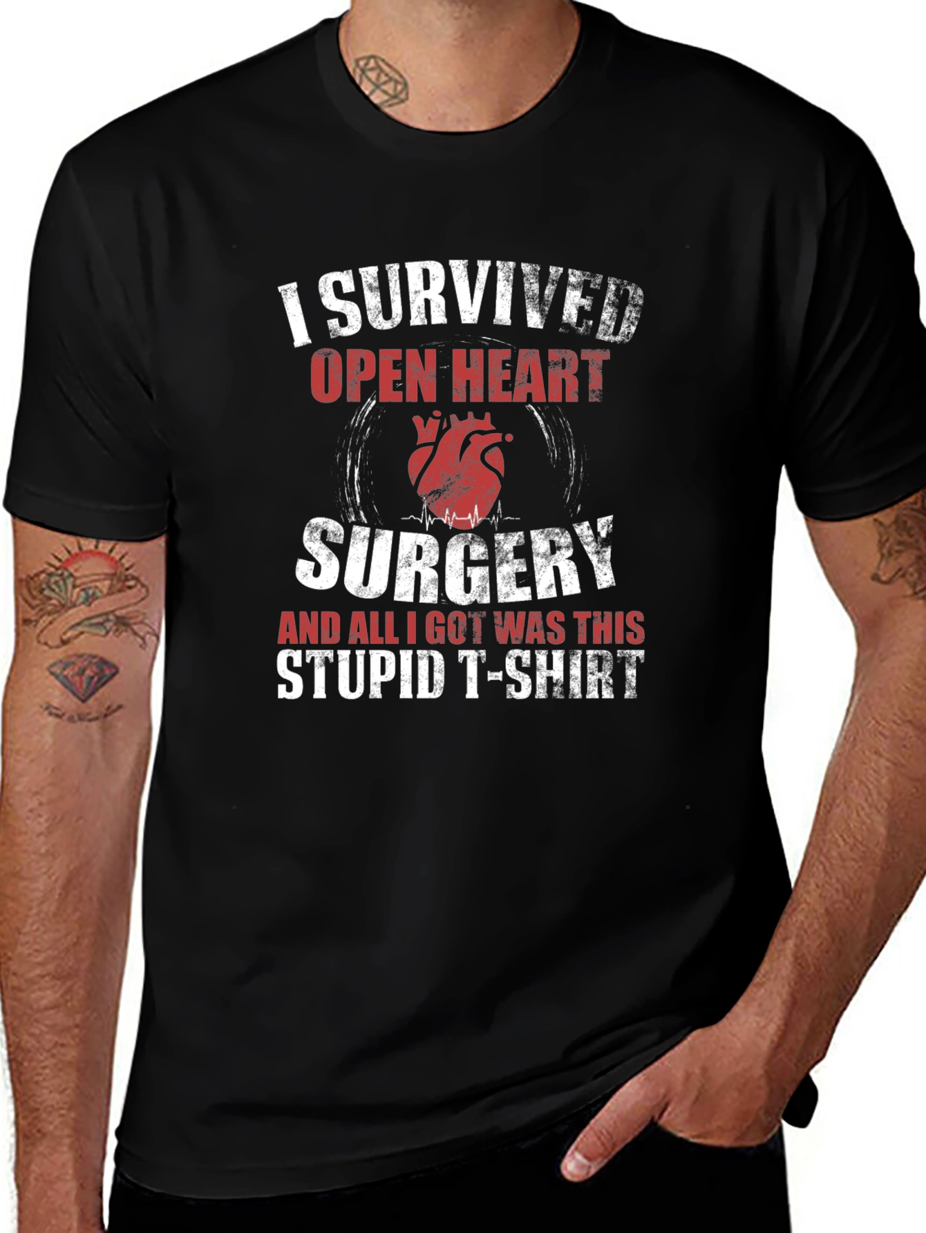 Variant 8 of I Survived Open Heart Surgery Graphic T-Shirt