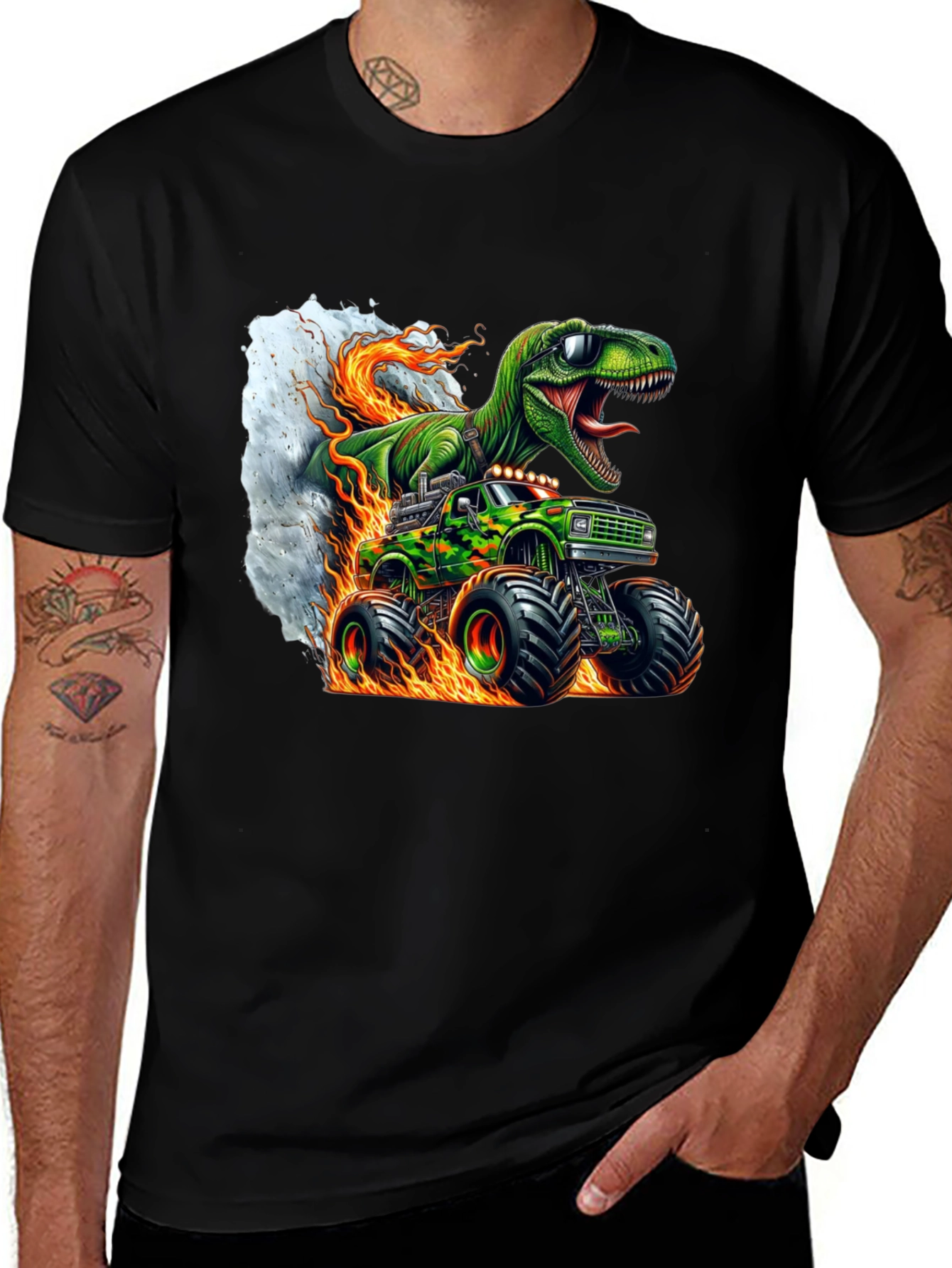Variant 27 of Dino Monster Truck Graphic Tee