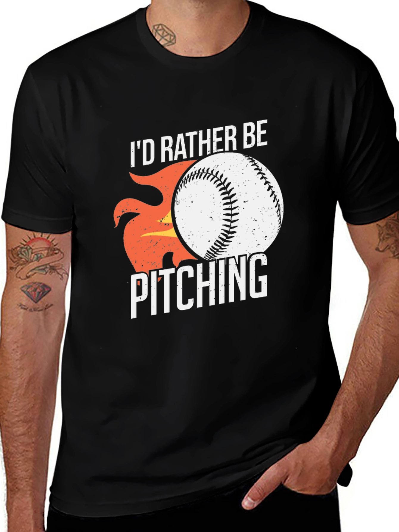 Variant 12 of I'd Rather Be Pitching Baseball T-Shirt