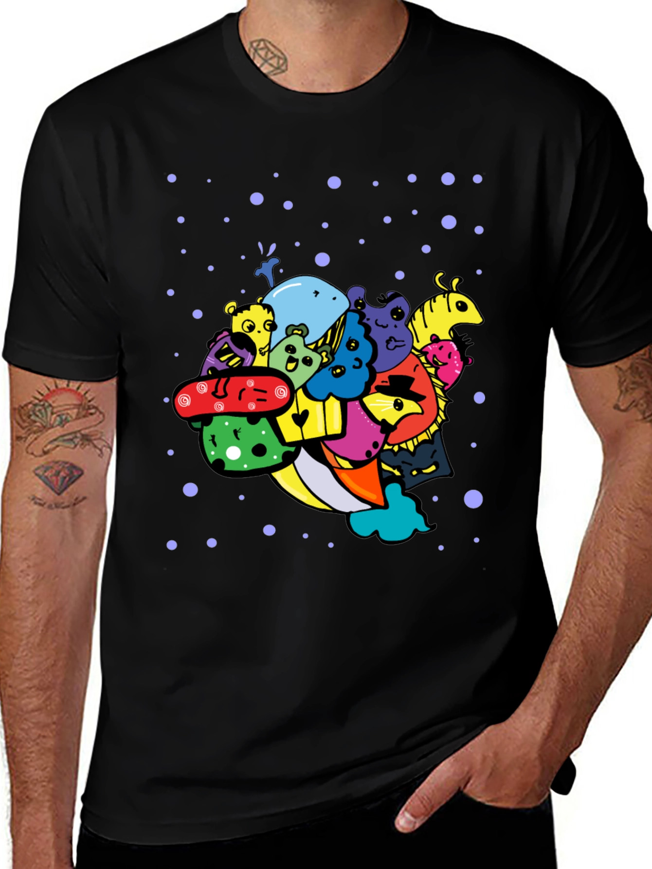 Variant 2 of Funky Doodle Art Black T-Shirt