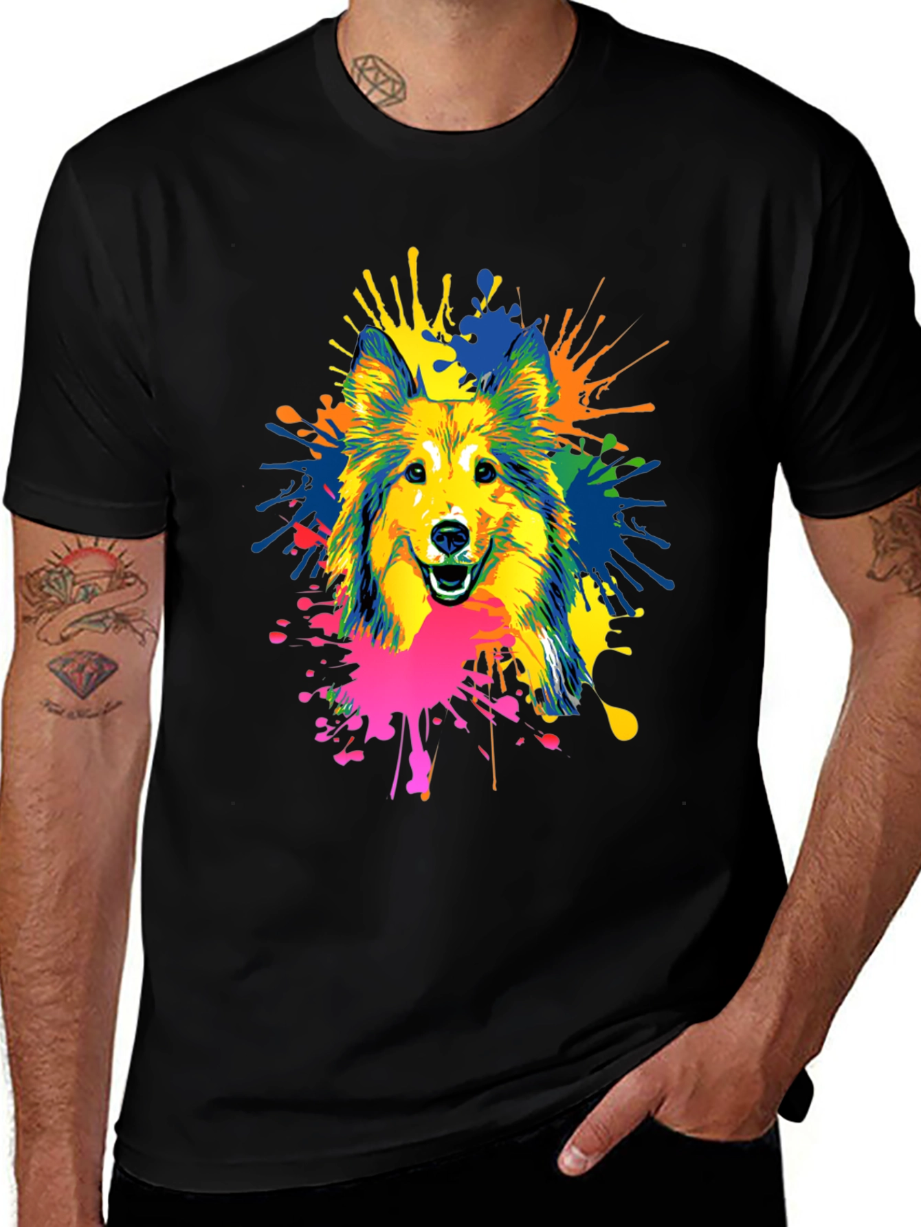 Variant 22 of Splash Art Dog Graphic T-Shirt