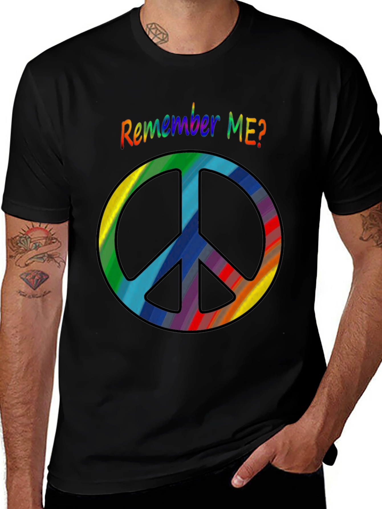 Variant 23 of Retro Rainbow Peace Sign T-Shirt
