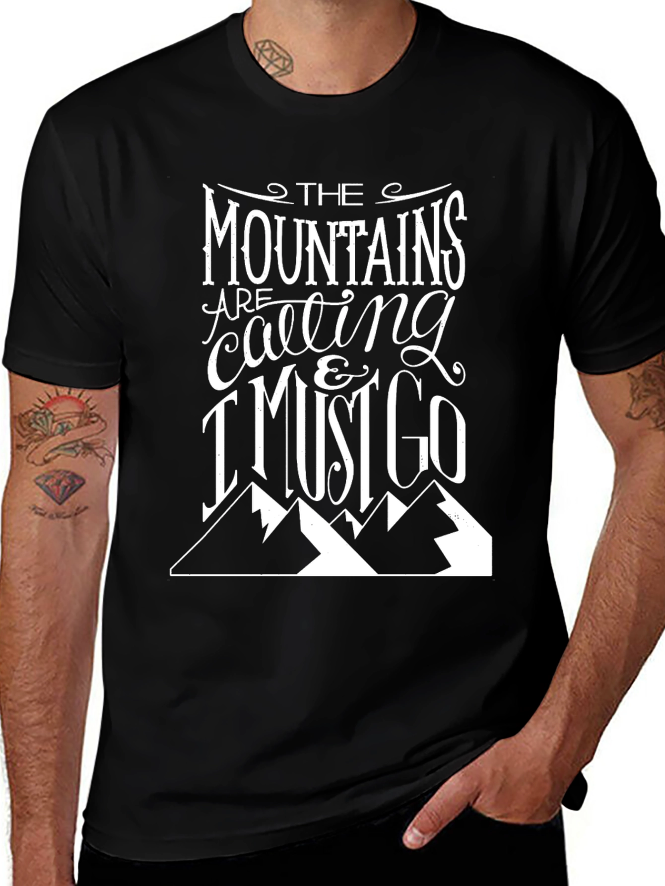 Variant 2 of The Mountains are Calling Graphic Tee