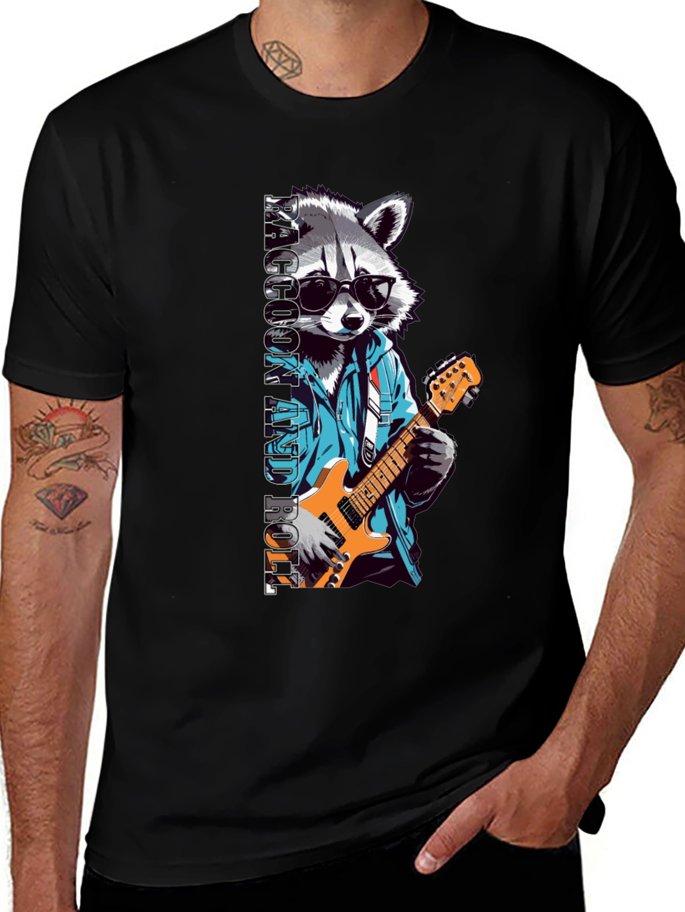 Variant 28 of Cool Raccoon Rock and Roll T-Shirt