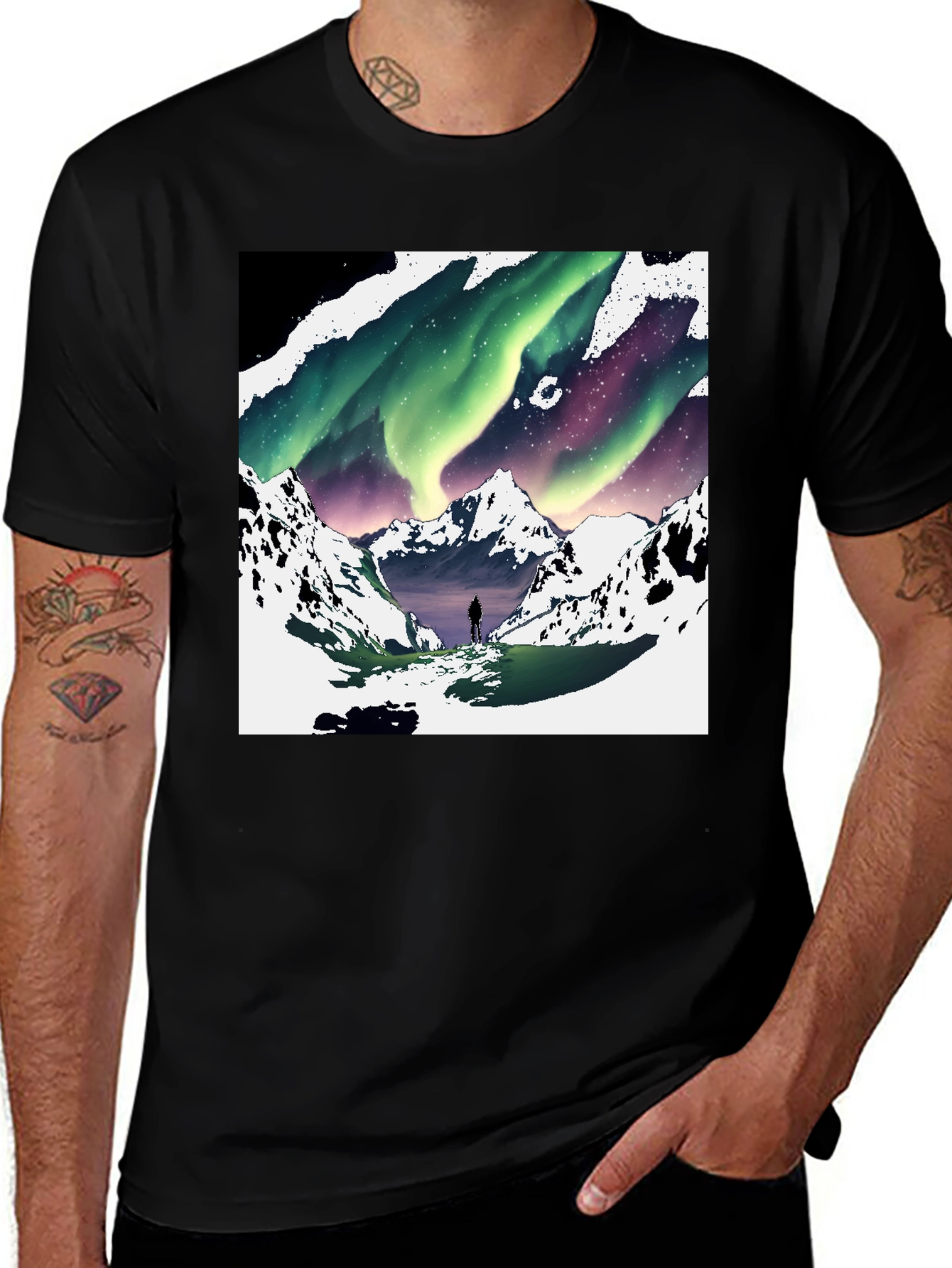 Variant 4 of Aurora Borealis Graphic Tee