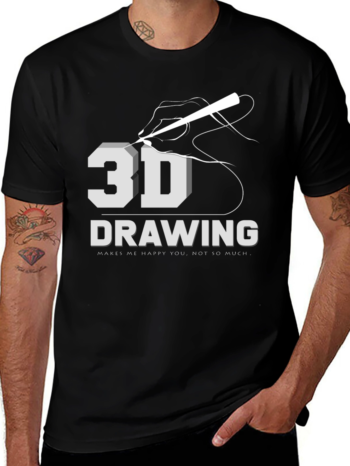 Variant 12 of 3D Drawing T-Shirt: Art Lover Apparel