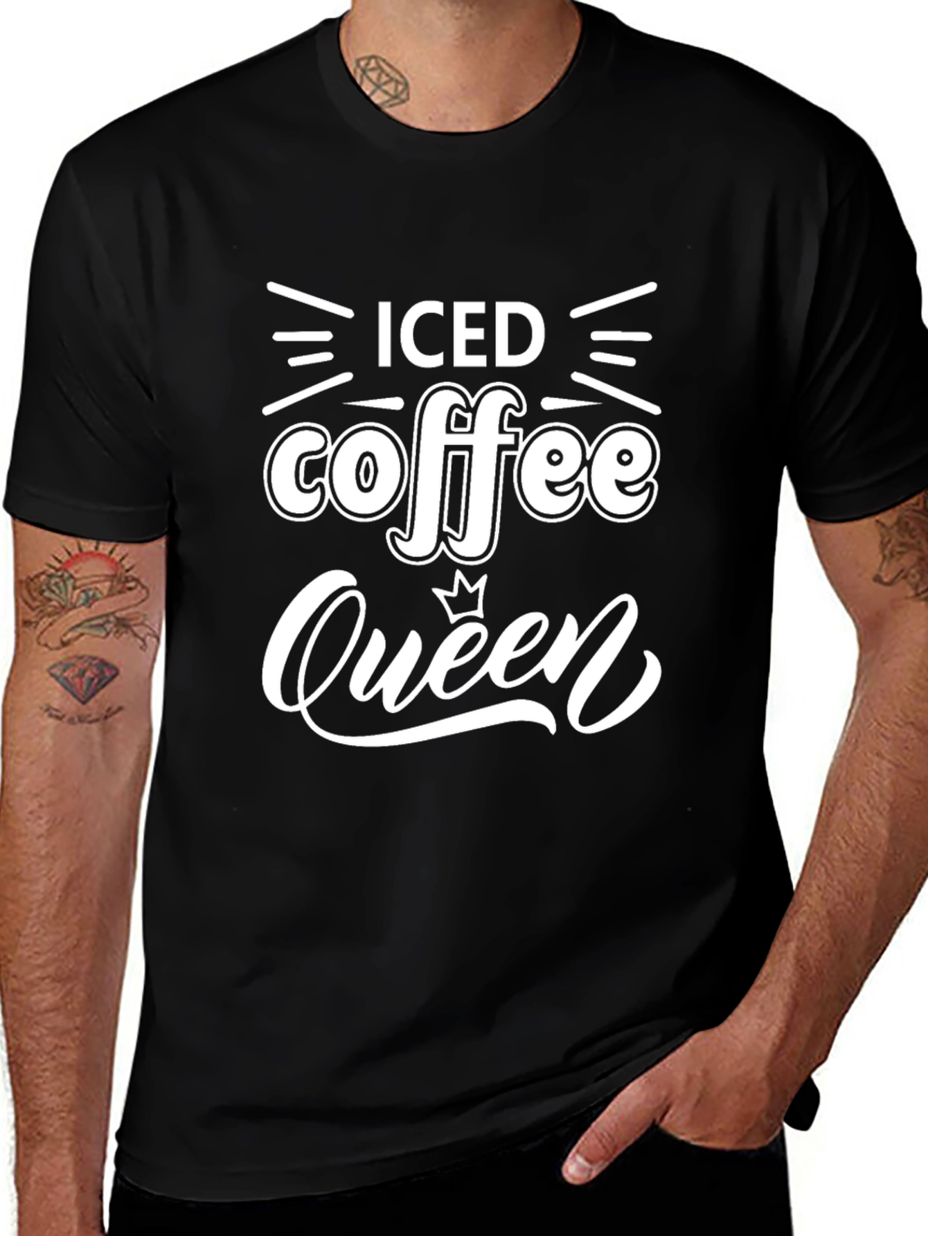 Iced Coffee Queen Black Graphic Tee