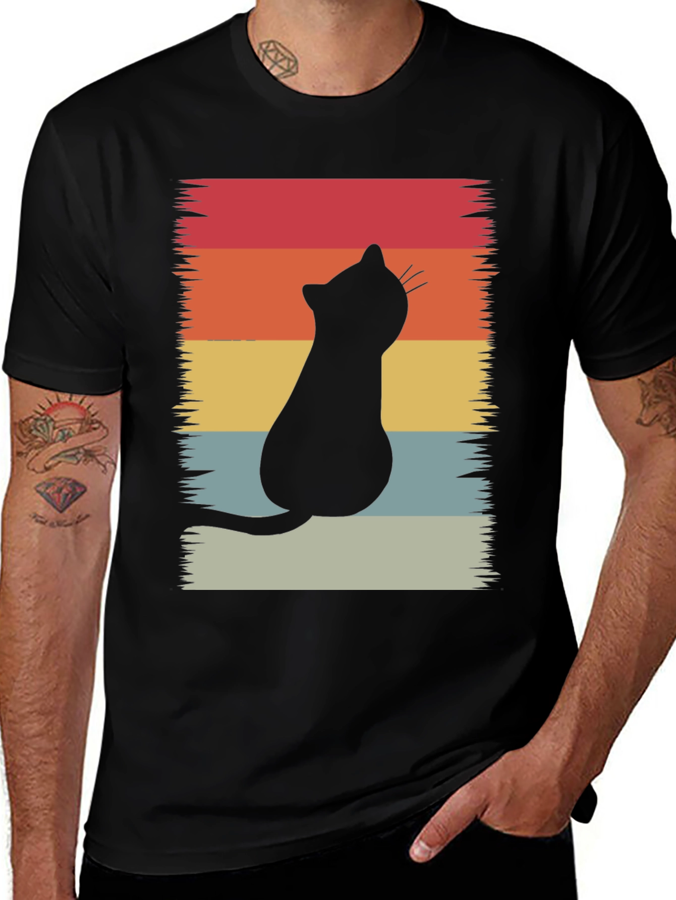 Variant 11 of Retro Cat Silhouette T-Shirt