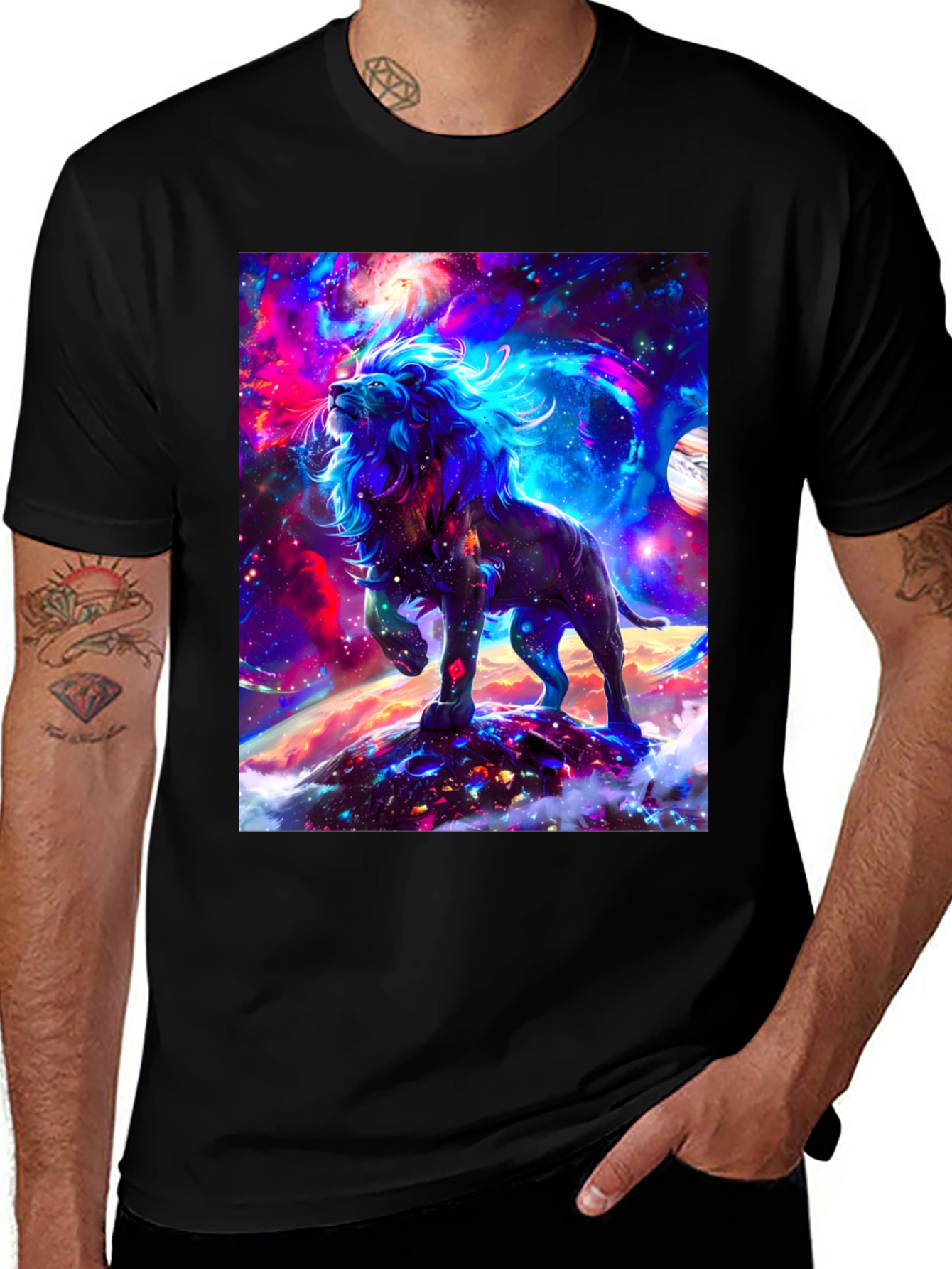 Variant 28 of Cosmic Lion Graphic T-Shirt