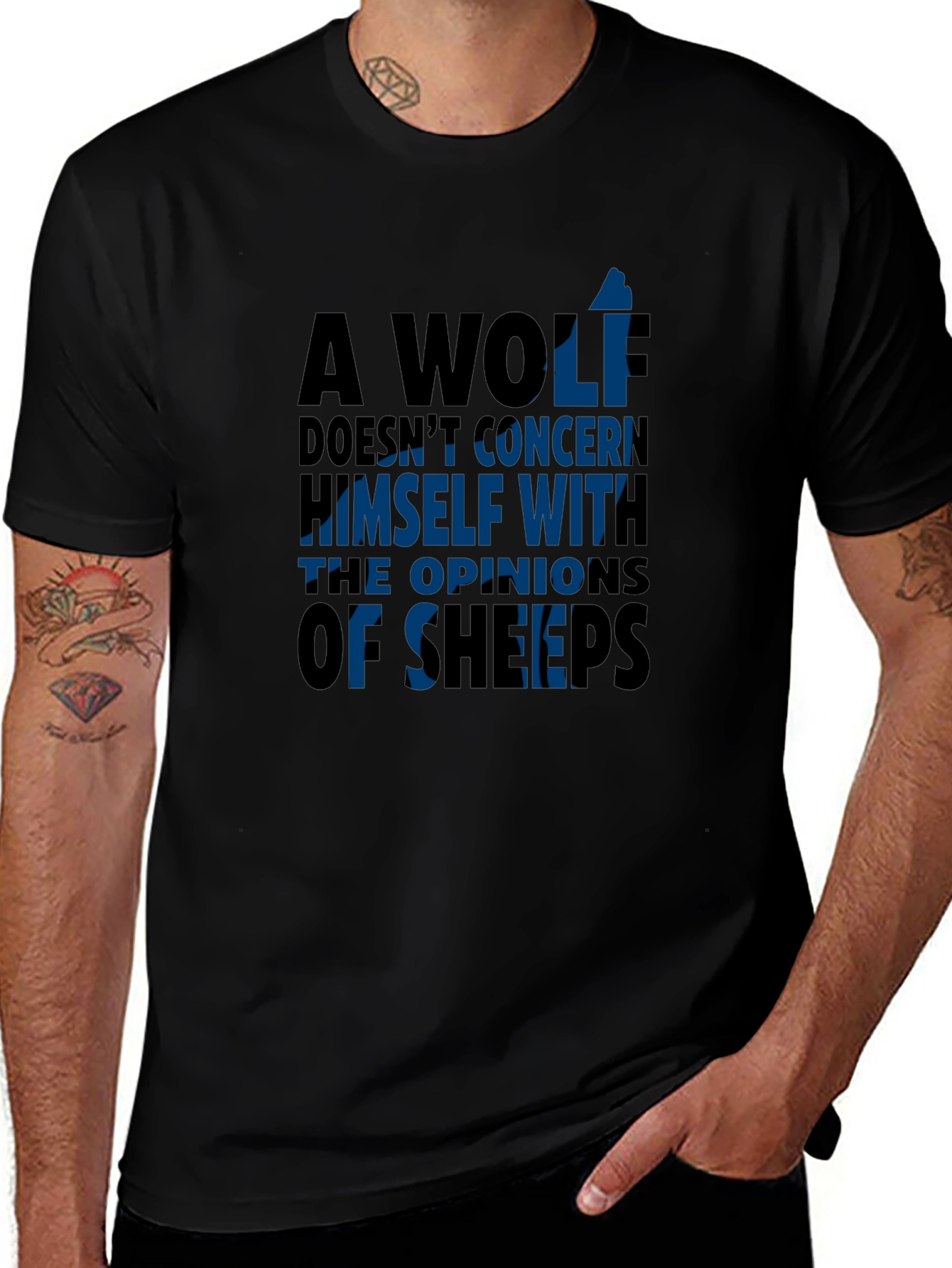 Variant 13 of Wolf Opinions Graphic Tee - Statement T-Shirt