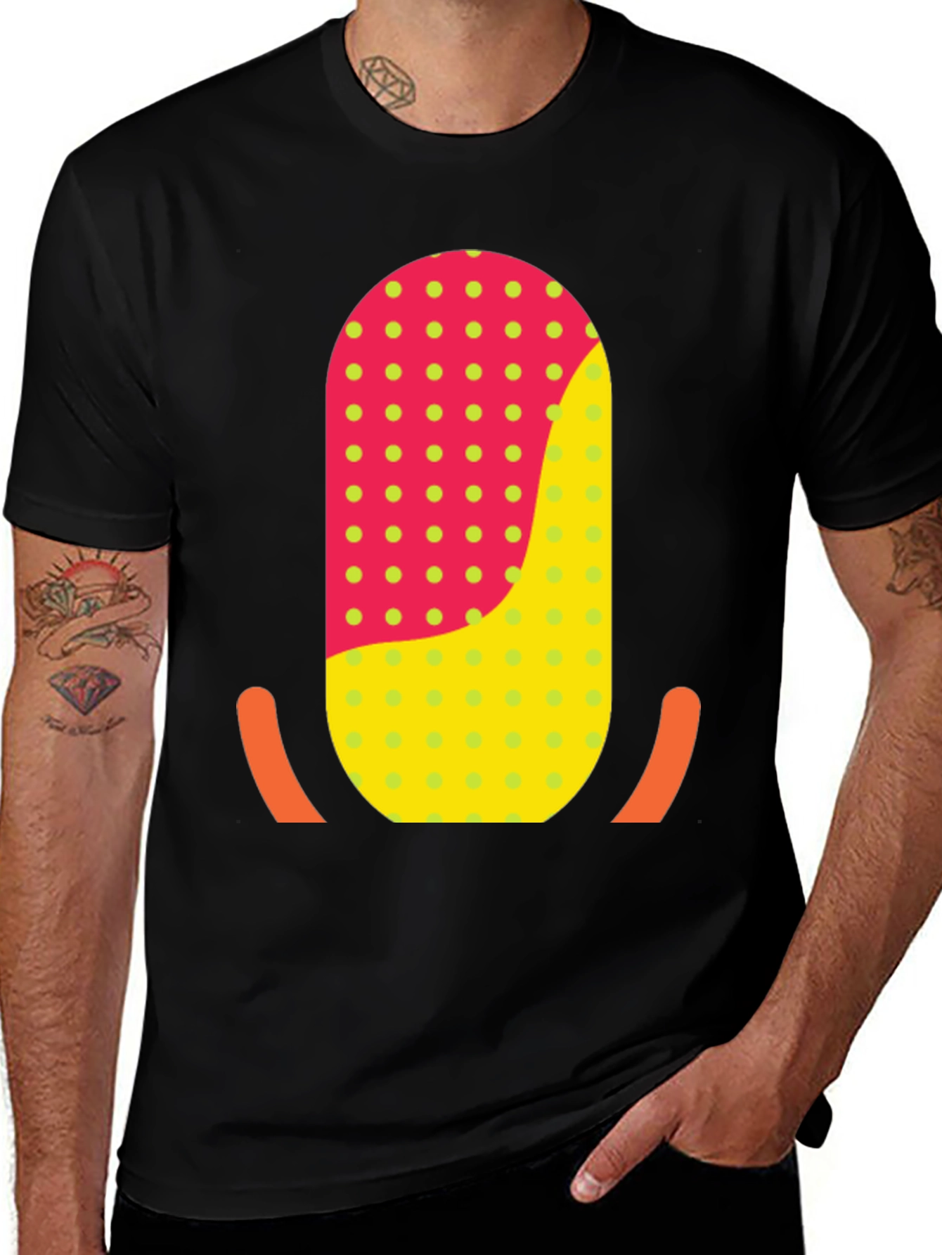 Variant 25 of Funky Retro T-Shirt with Geometric Graphic Print