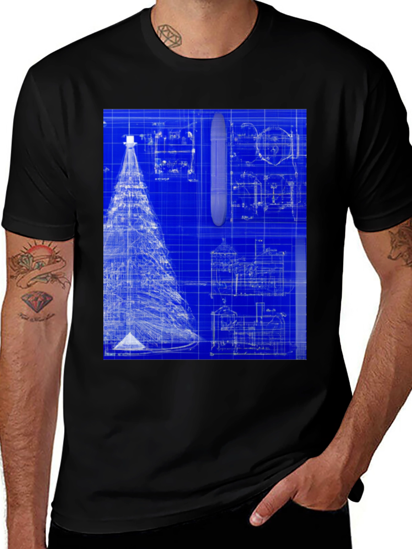 Variant 19 of Blueprint Tee - Unique Architect Design T-Shirt