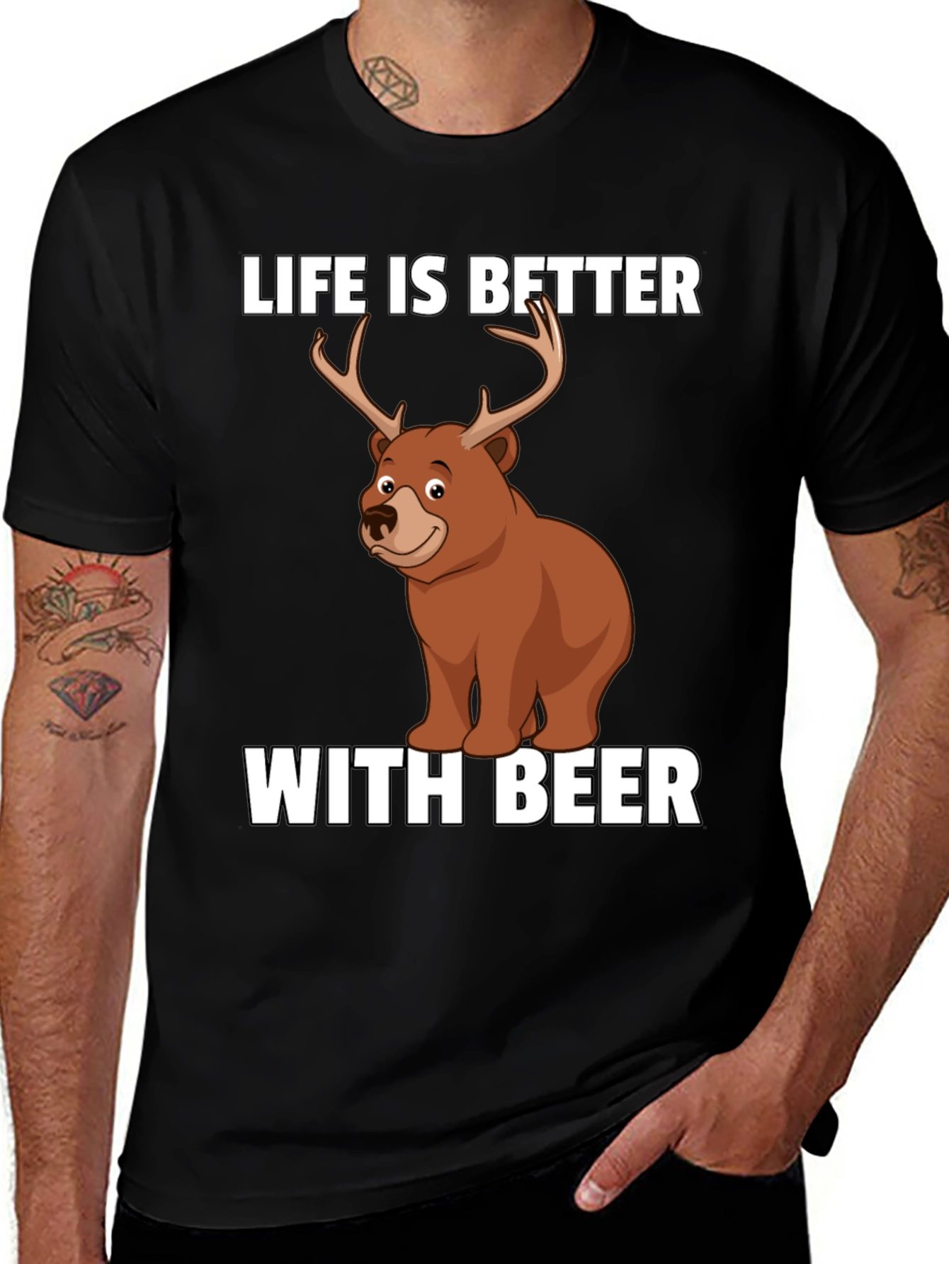 Variant 7 of Life is Better with Beer Funny Graphic T-Shirt