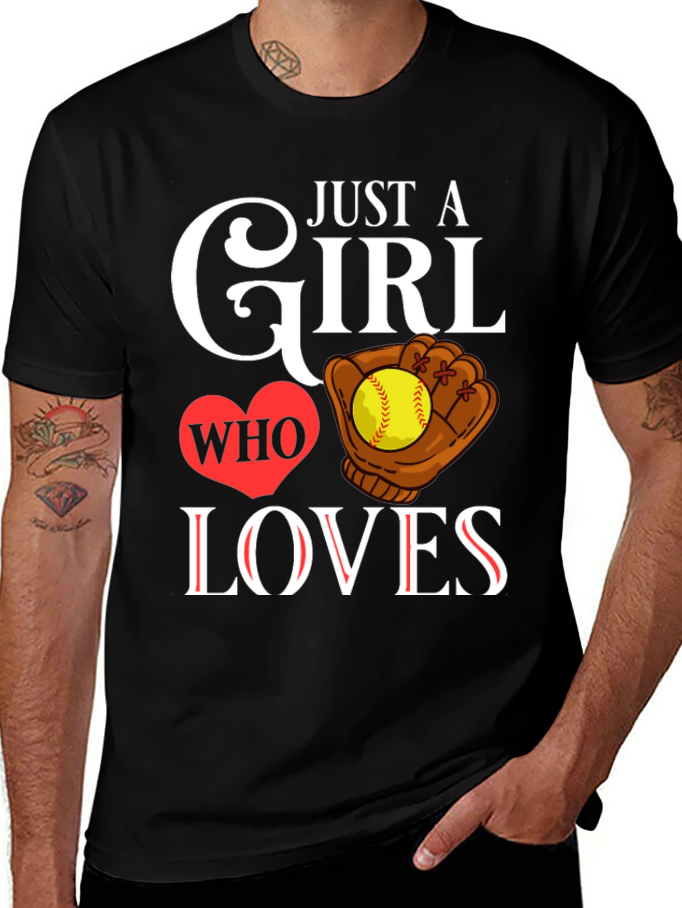 Variant 8 of Just A Girl Who Loves Softball T-Shirt