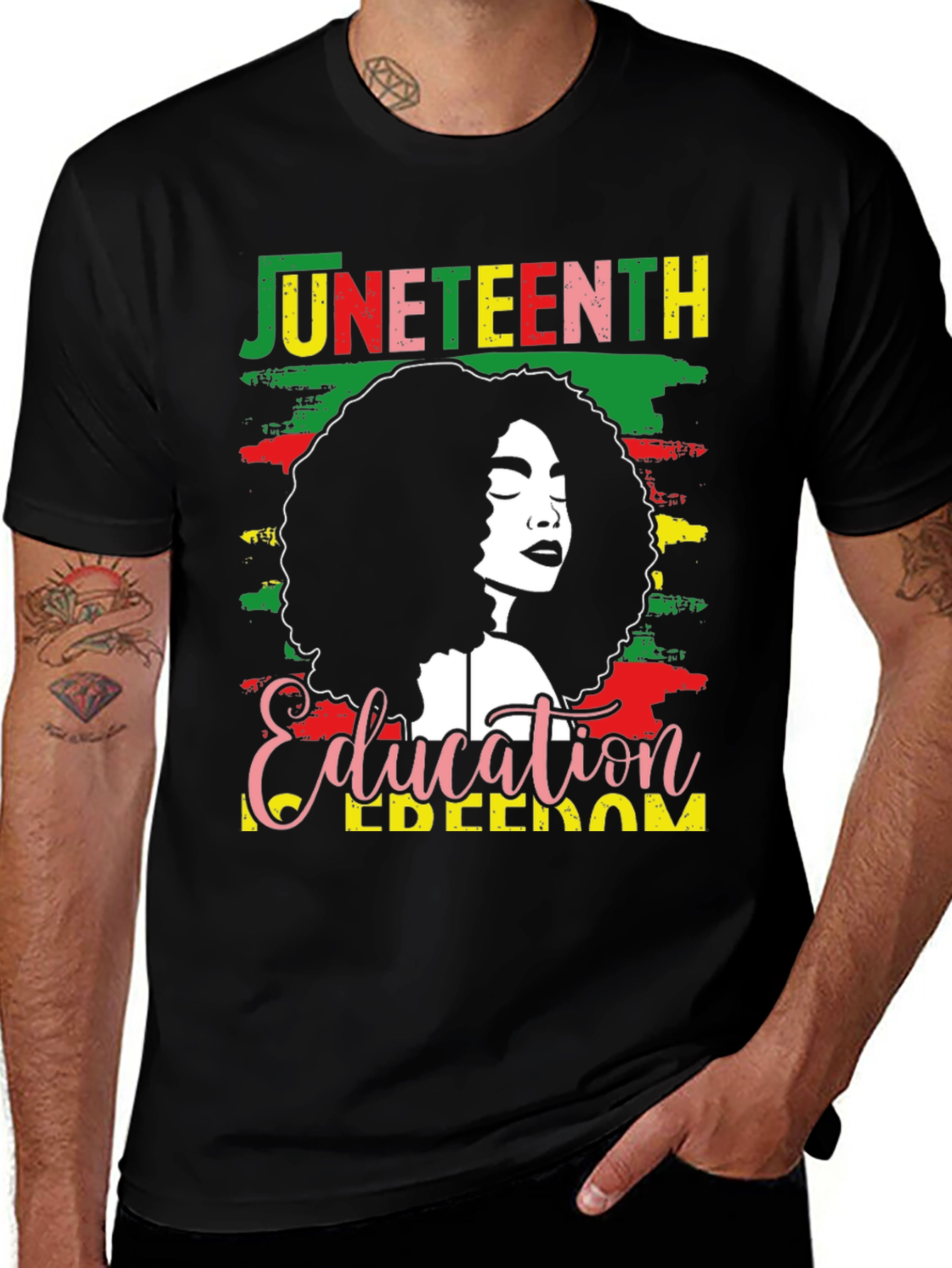 Variant 30 of Juneteenth Education Freedom Graphic Tee