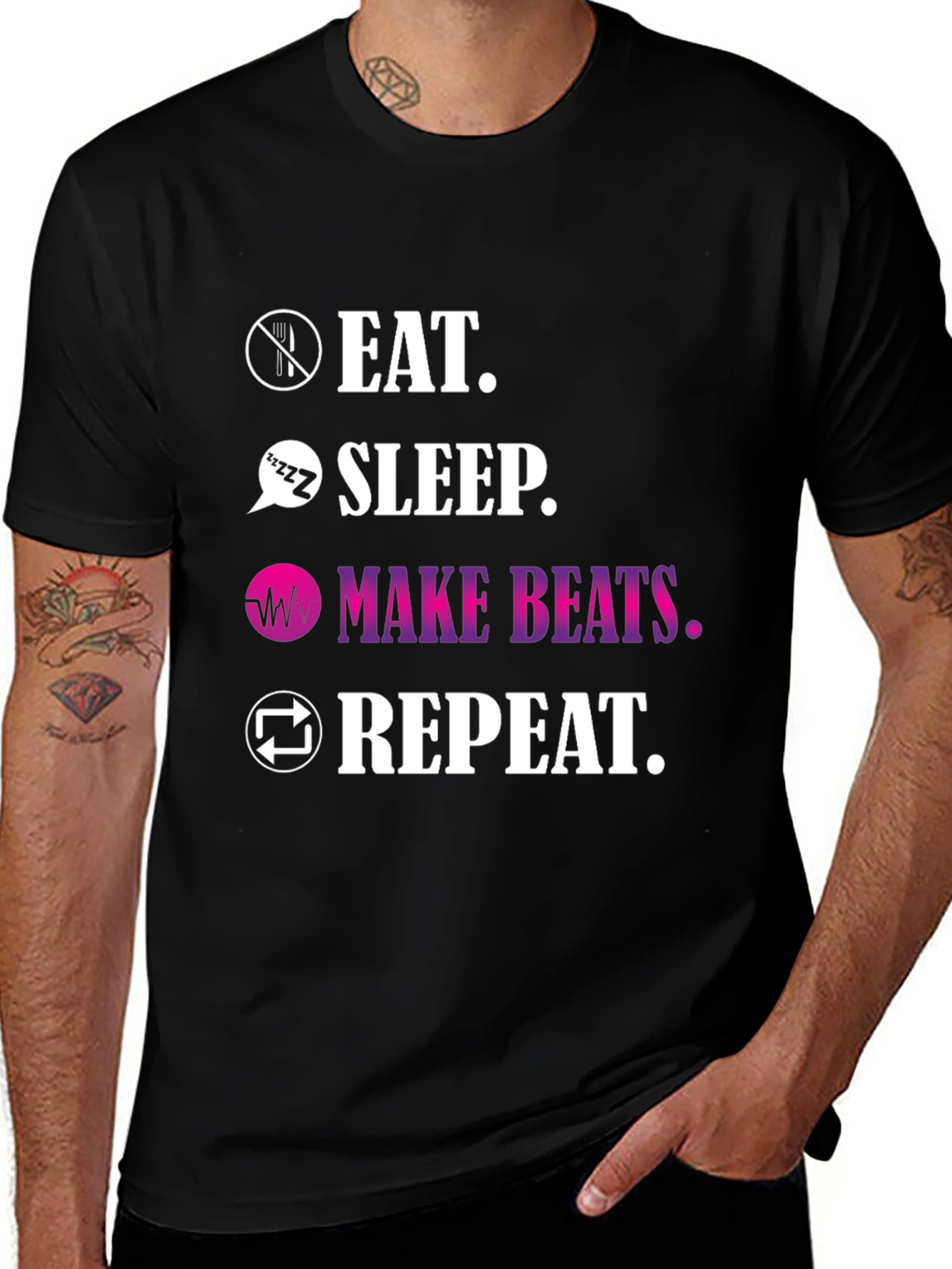 Eat Sleep Make Beats Repeat Graphic Tee