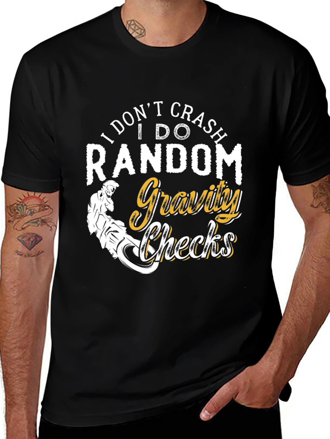 Variant 12 of Random Gravity Checks Graphic Tee - Black