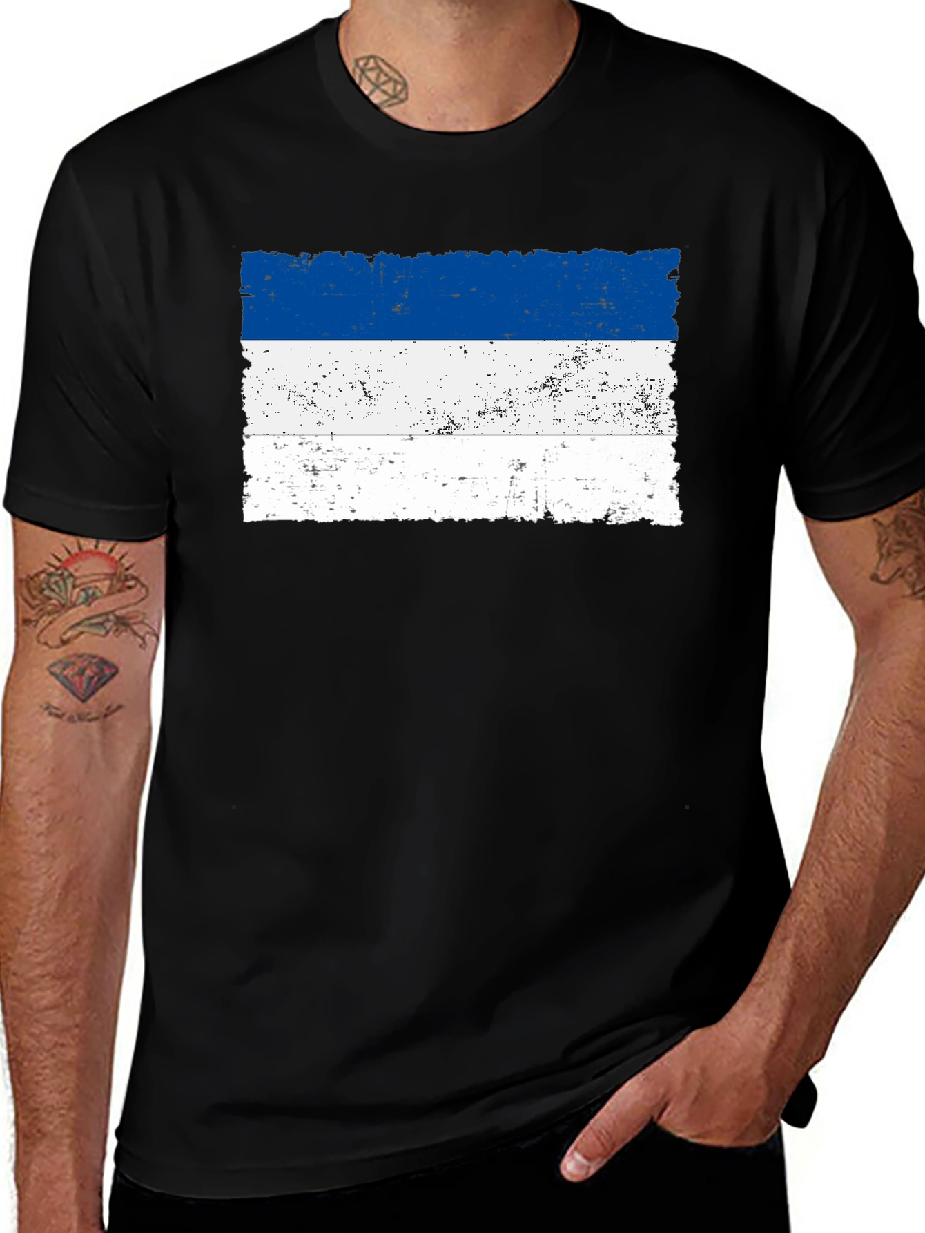 Vintage Estonia Flag Graphic Tee - Distressed Design