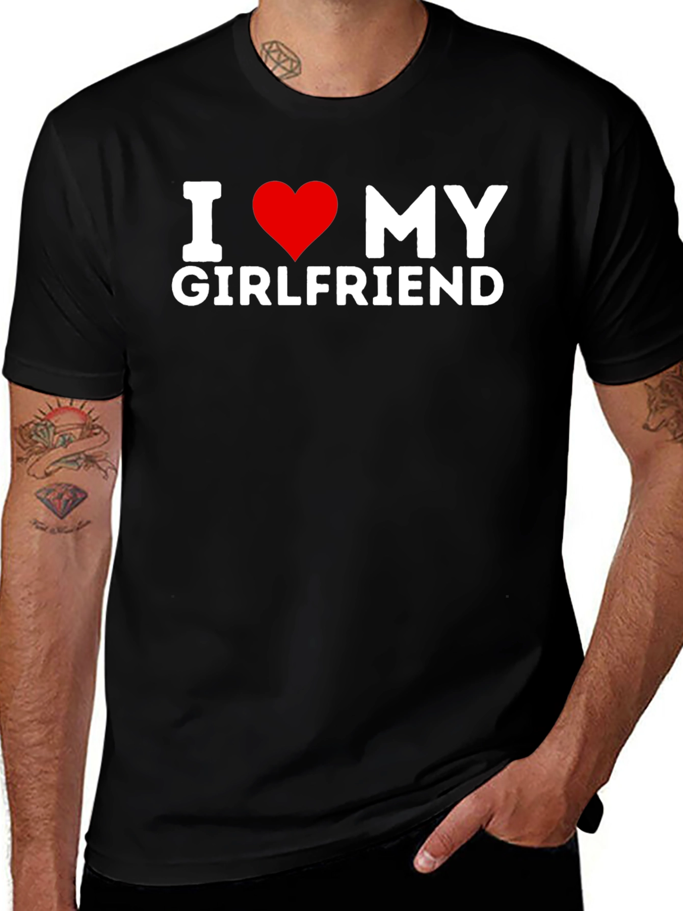 Variant 7 of I Love My Girlfriend Heart Graphic T-Shirt