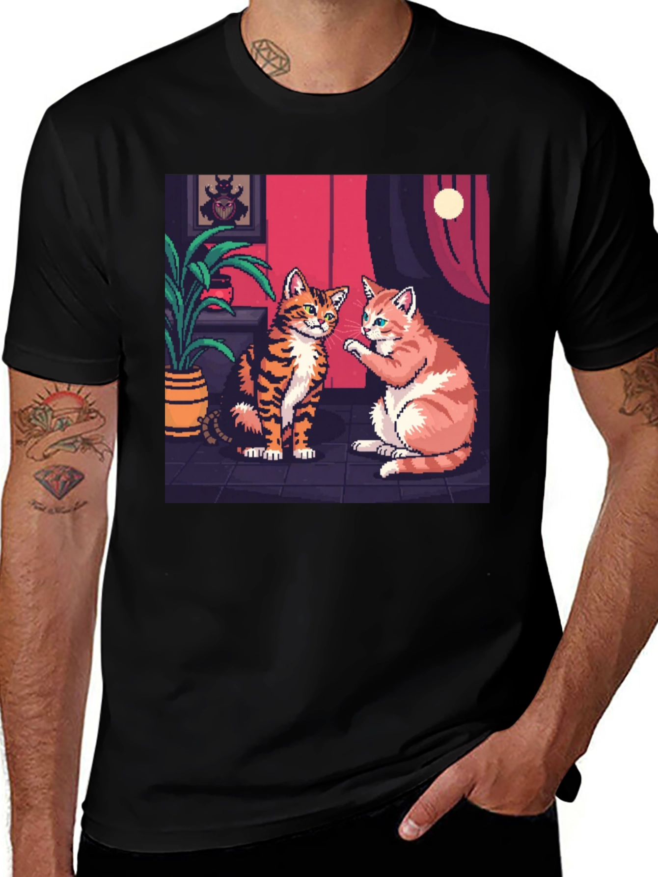 Variant 26 of Pixel Art Cats Graphic Tee - Retro Style!