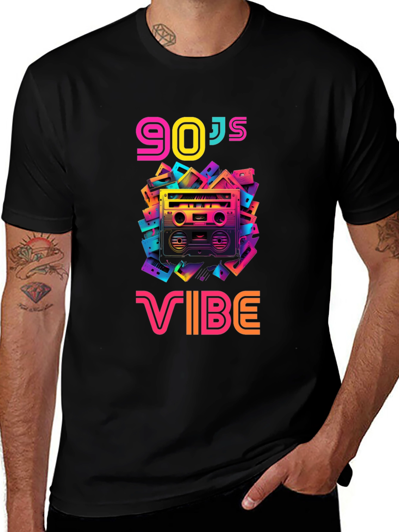 90's Vibe Black Graphic Tee