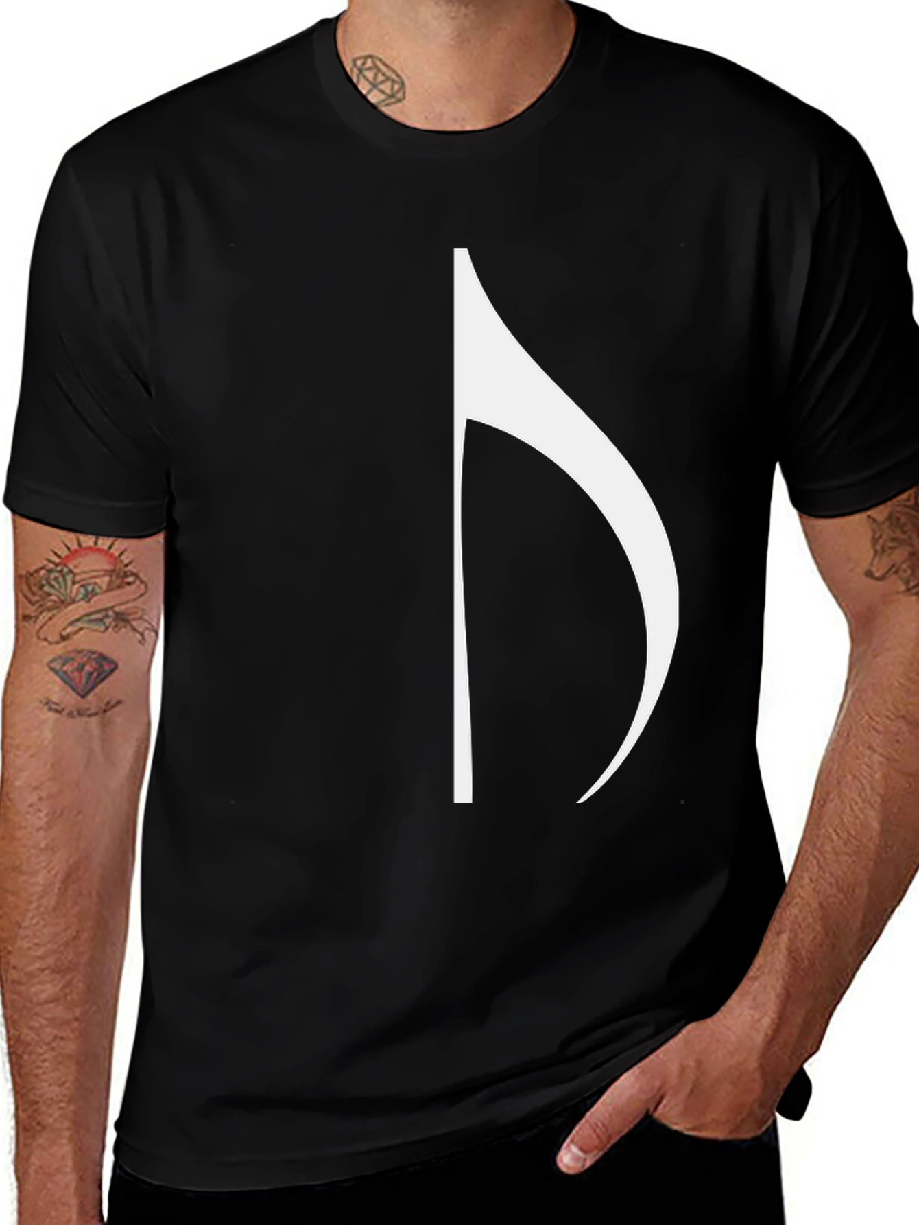Variant 4 of Minimalist Music Note Black T-Shirt