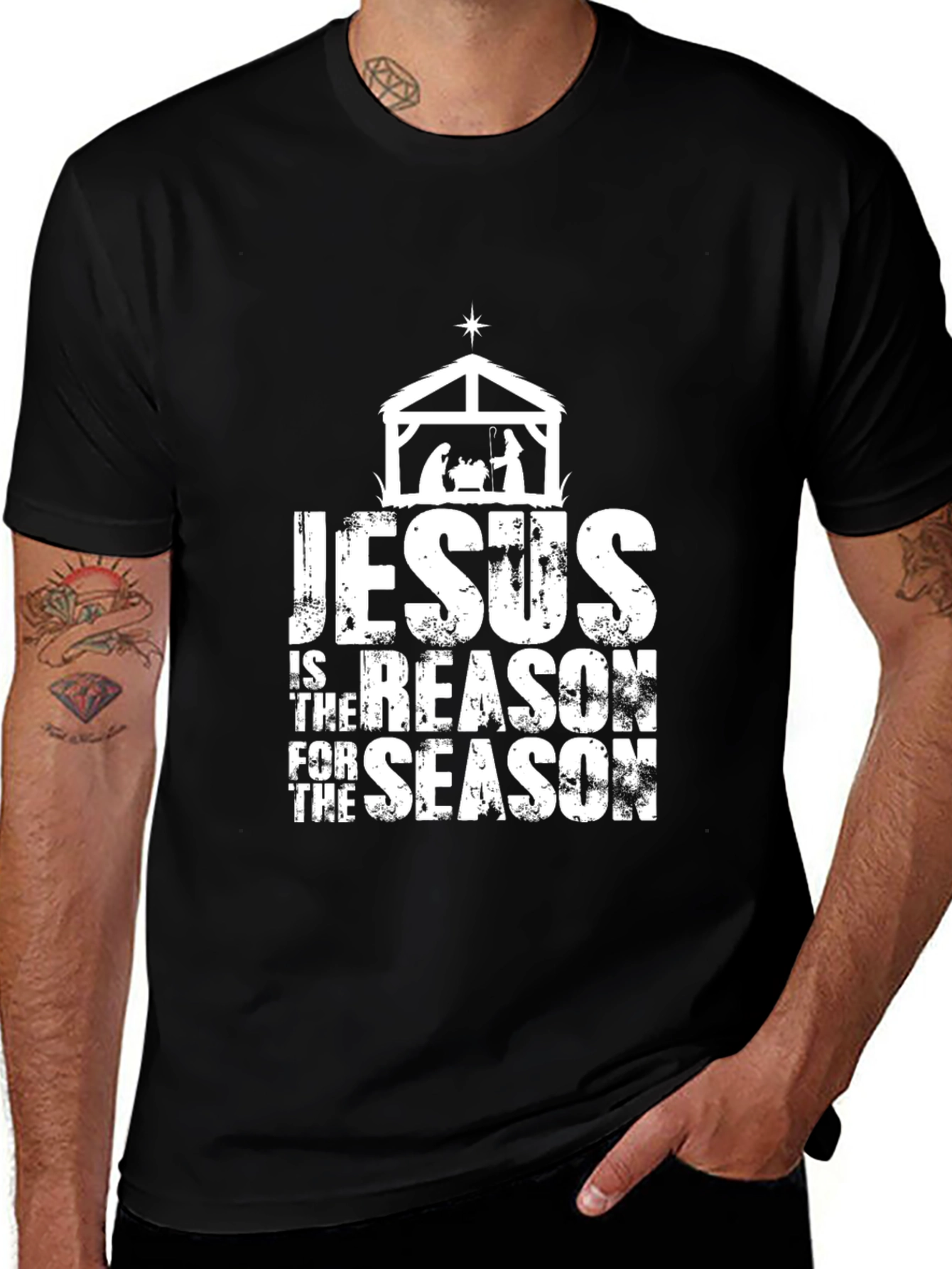 Jesus is the Reason for the Season Black T-Shirt